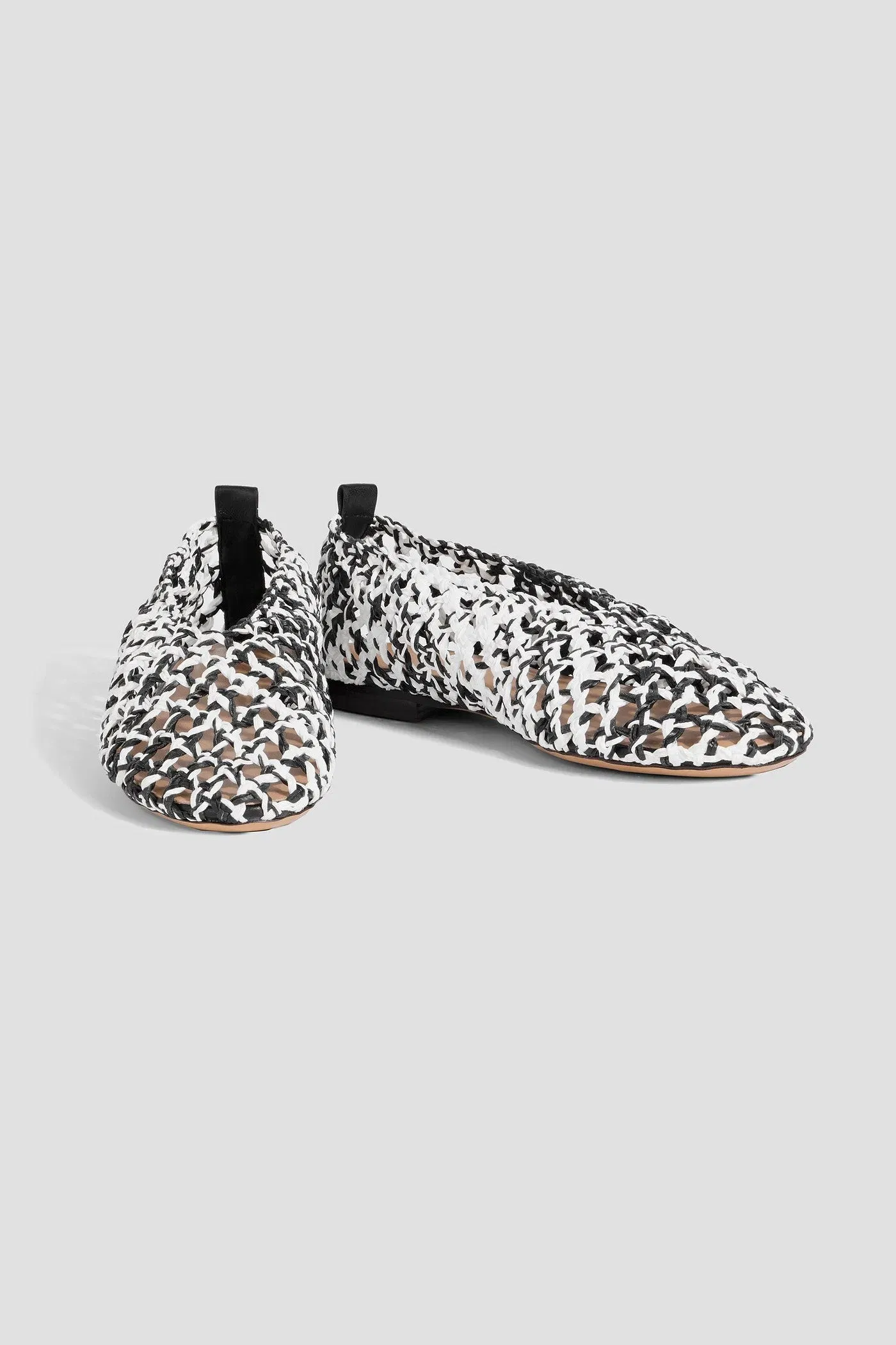 Mansur Gavriel Woven Leather Ballet Flats Black Women's