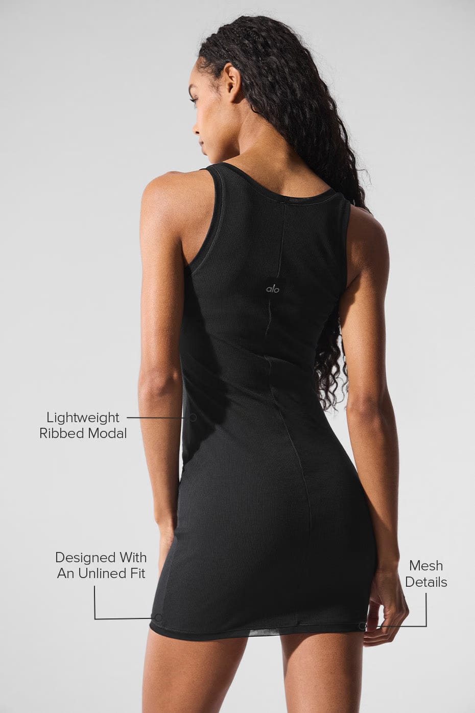 Alo Yoga Ribbed Mesh Secret Dress