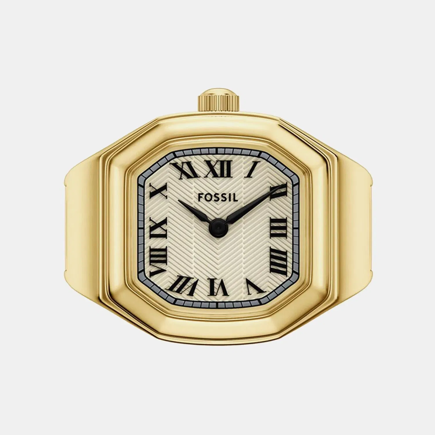 Fossil Harlow Watch Ring Women Quartz Cream Dial Analog Stainless Steel Watch Es5446