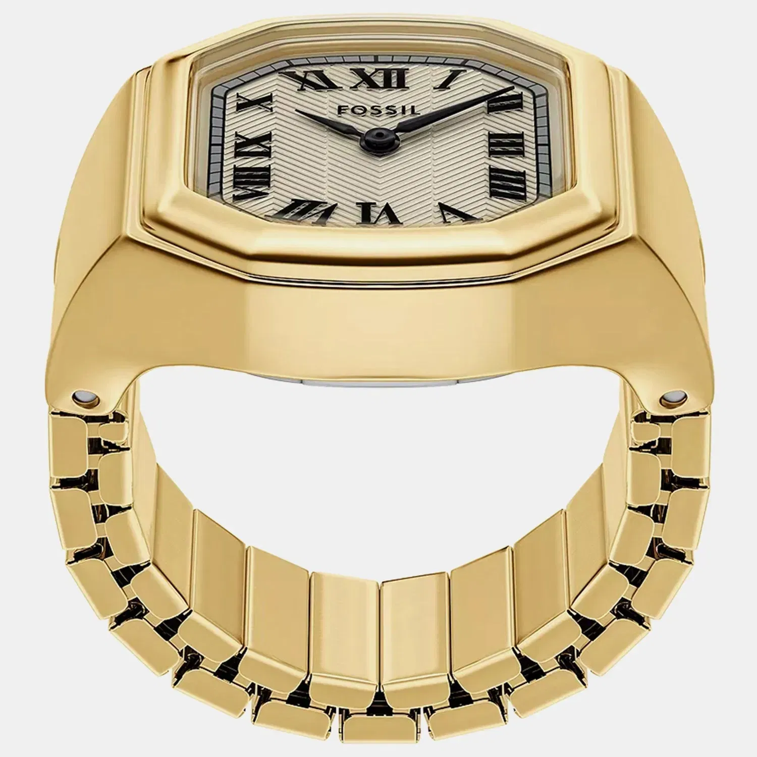 Fossil Harlow Watch Ring Women Quartz Cream Dial Analog Stainless Steel Watch Es5446