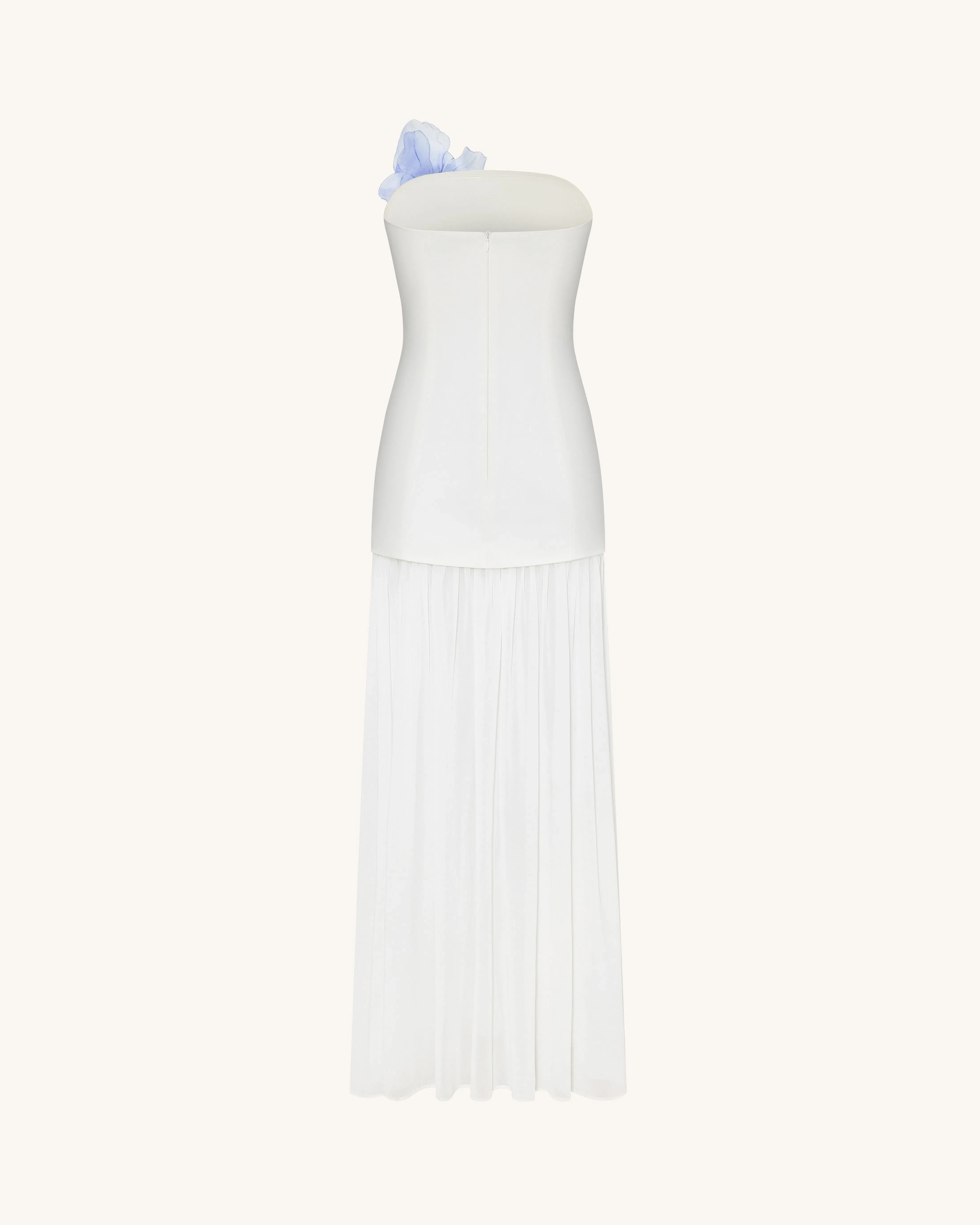 Floral One Shoulder Maxi Dress - White