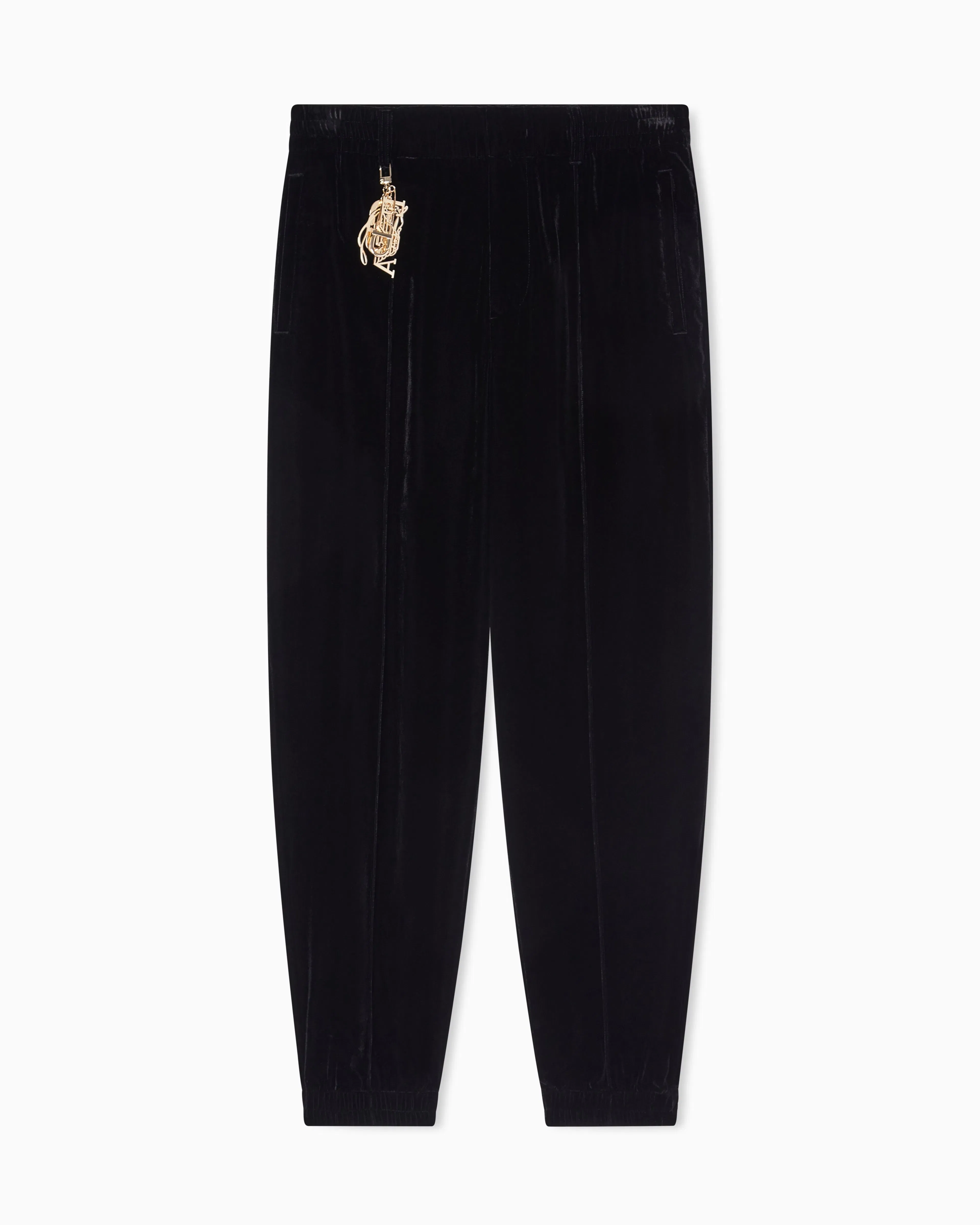 Emporio Armani Lunar New Year chenille trousers with ribbing and charm