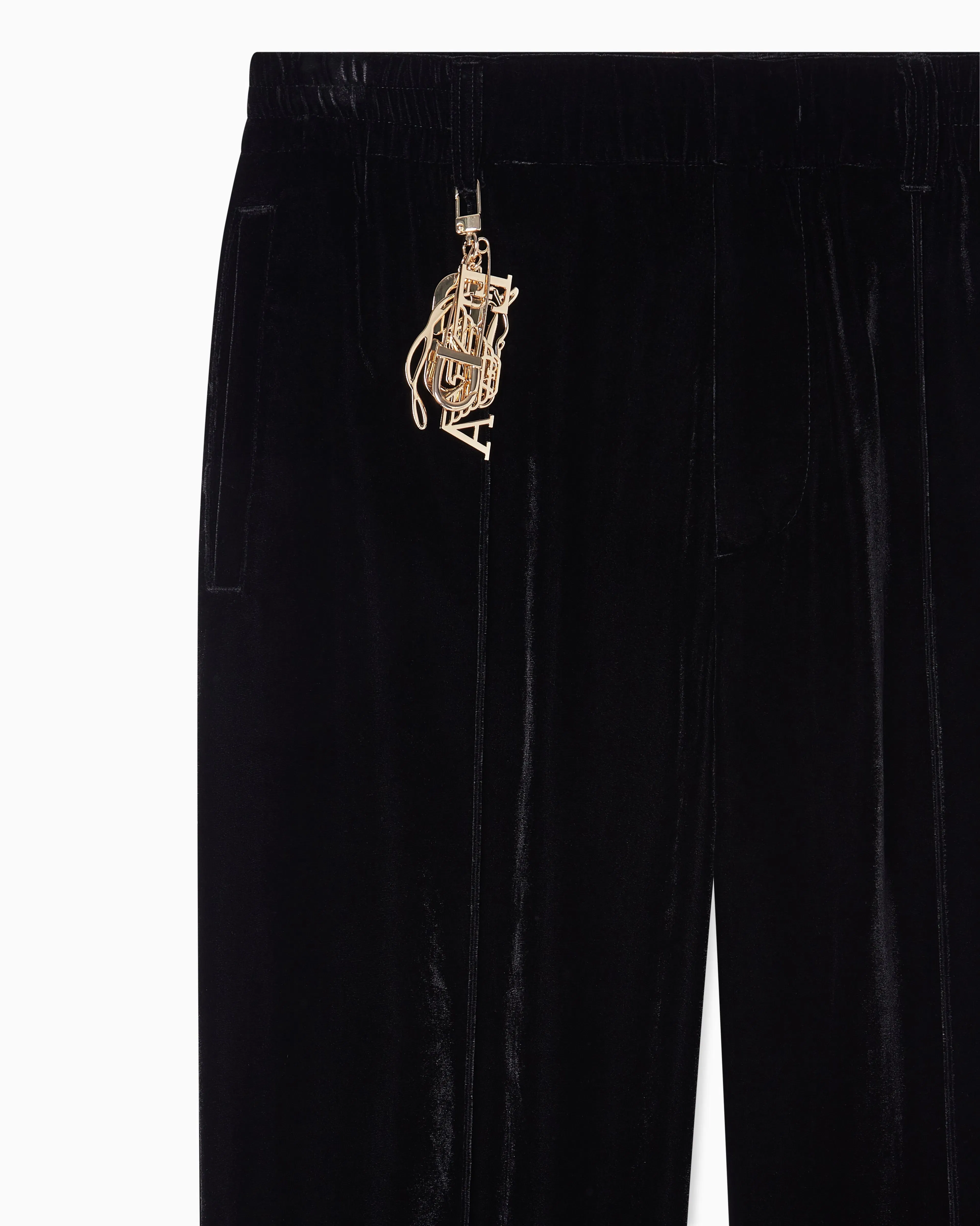 Emporio Armani Lunar New Year chenille trousers with ribbing and charm