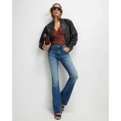 Blue Washed Sculpt Flare Jeans