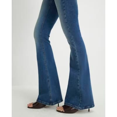 Blue Washed Sculpt Flare Jeans