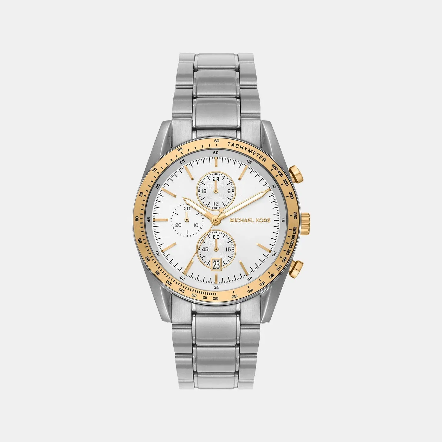 Michael Kors Warren Men Quartz White Dial Chronograph Stainless Steel Watch Mk9112