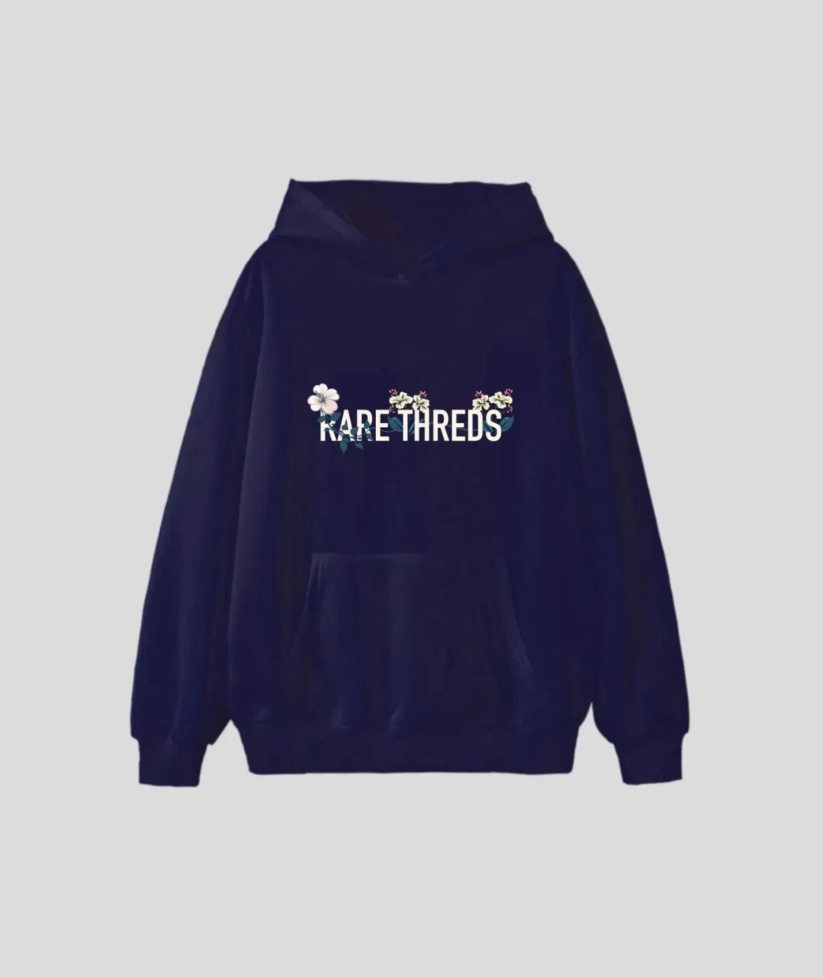 Navy Blue Embroidery Hoodie