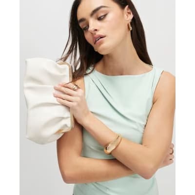 Green Sleeveless Slash Neck Top