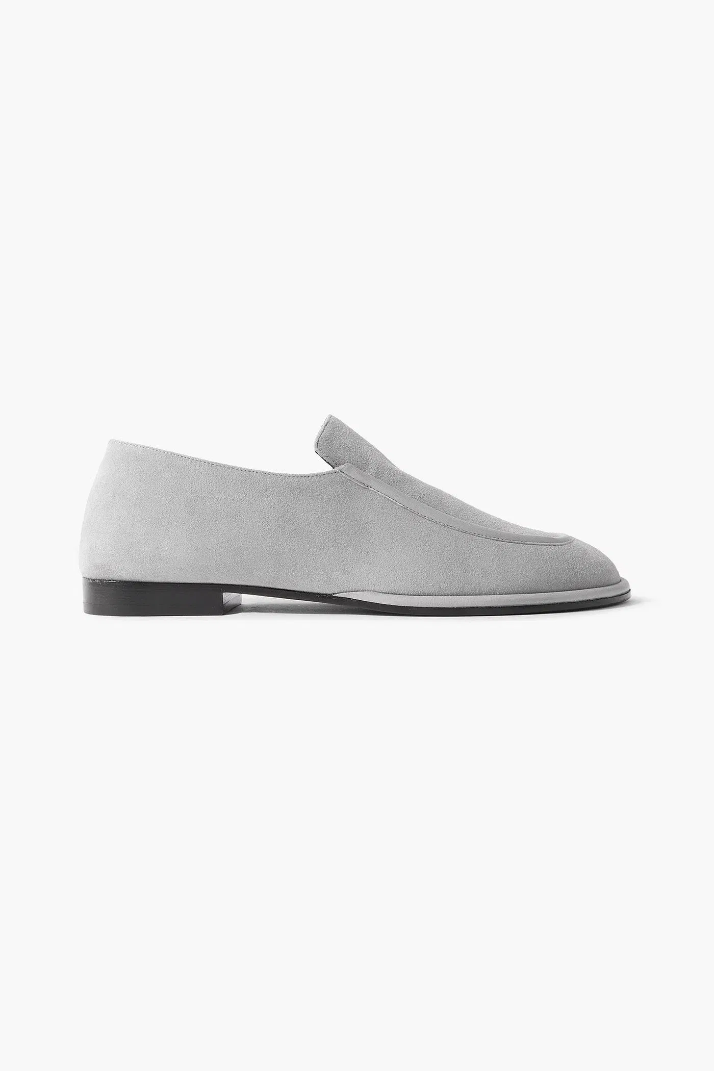 Neous Polaris Leather-Trimmed Suede Loafers Gray Women's