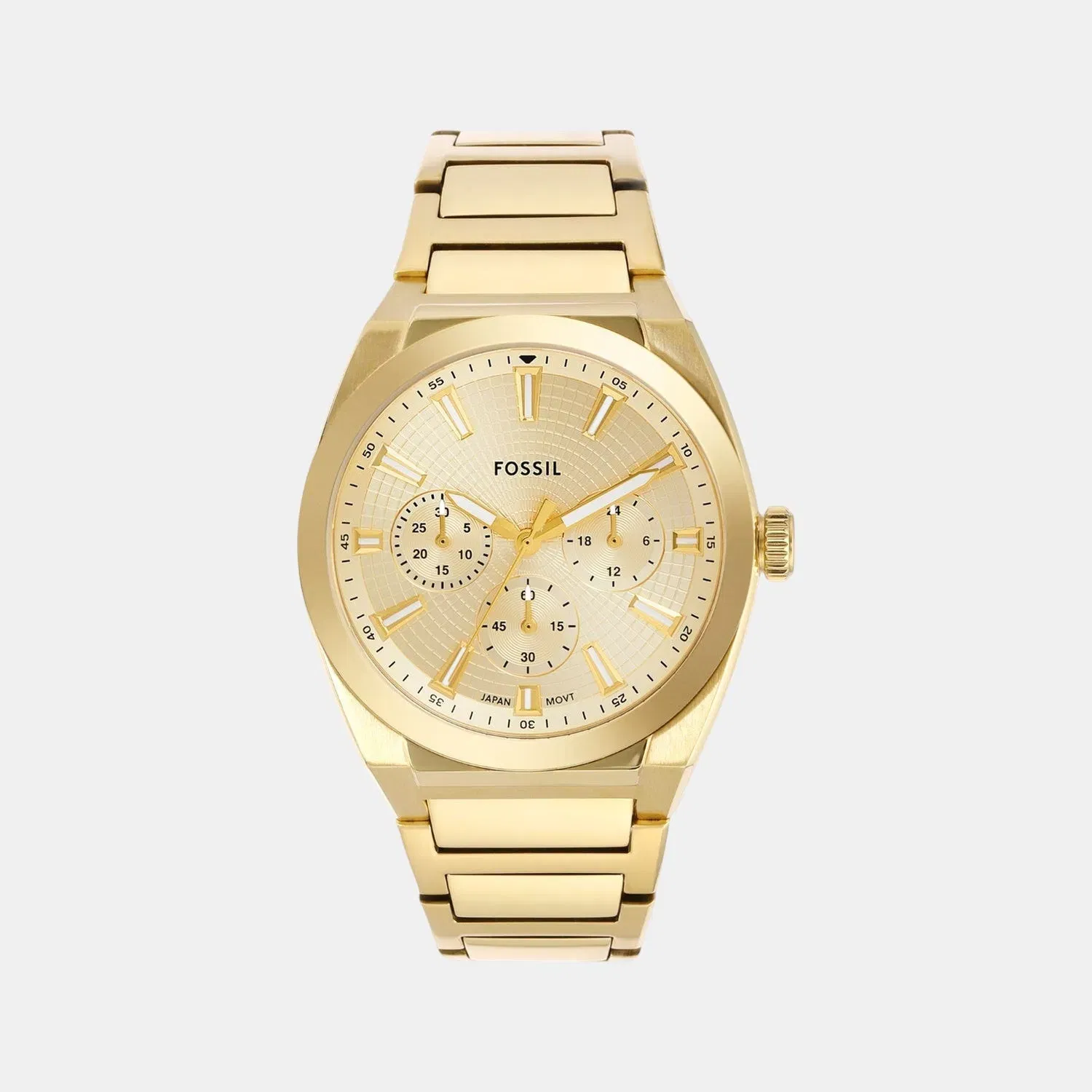 Fossil Men Quartz Gold Dial Chronograph Stainless Steel Watch Fs6119