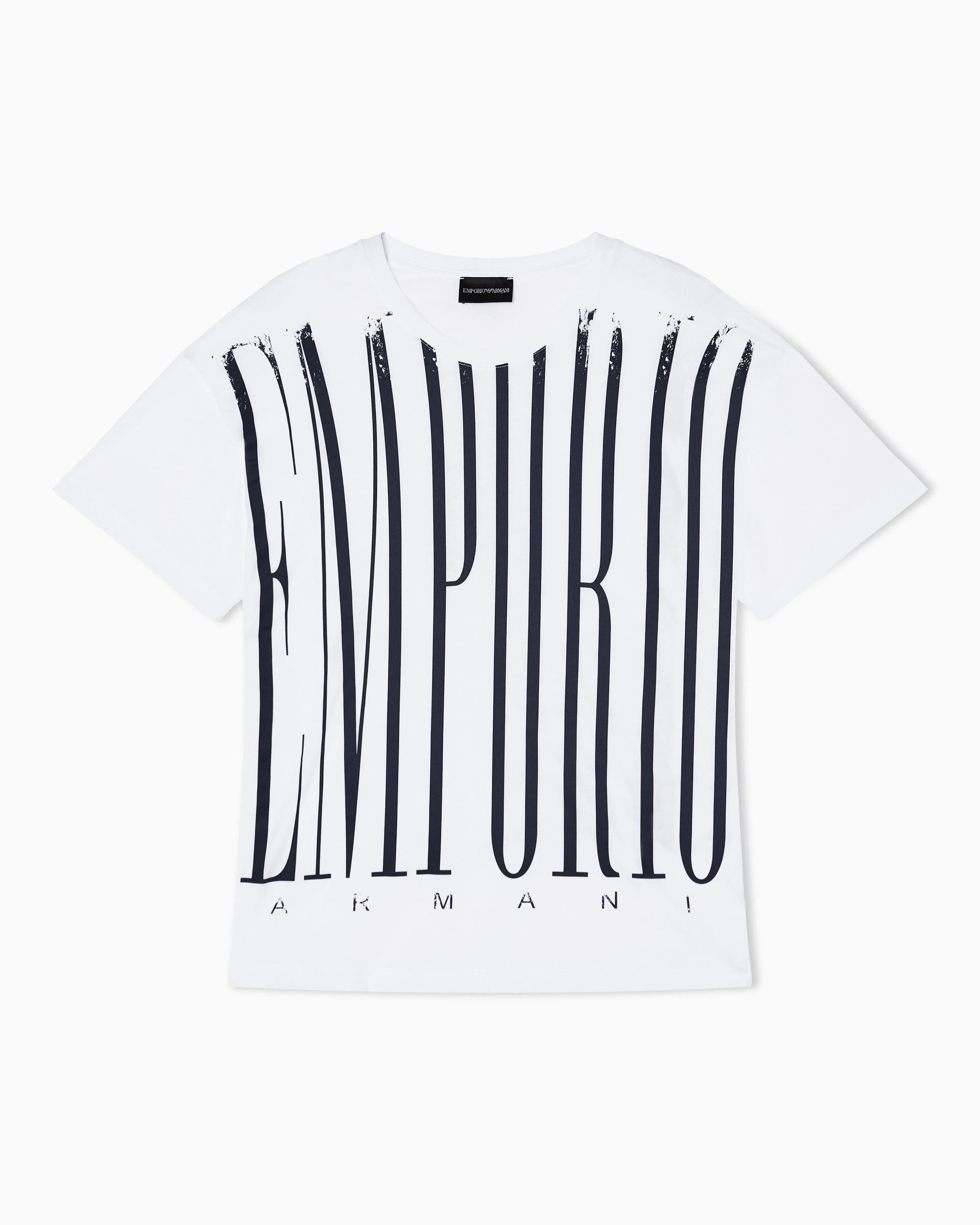 Emporio Armani Lightweight jersey T-shirt with oversized Emporio lettering