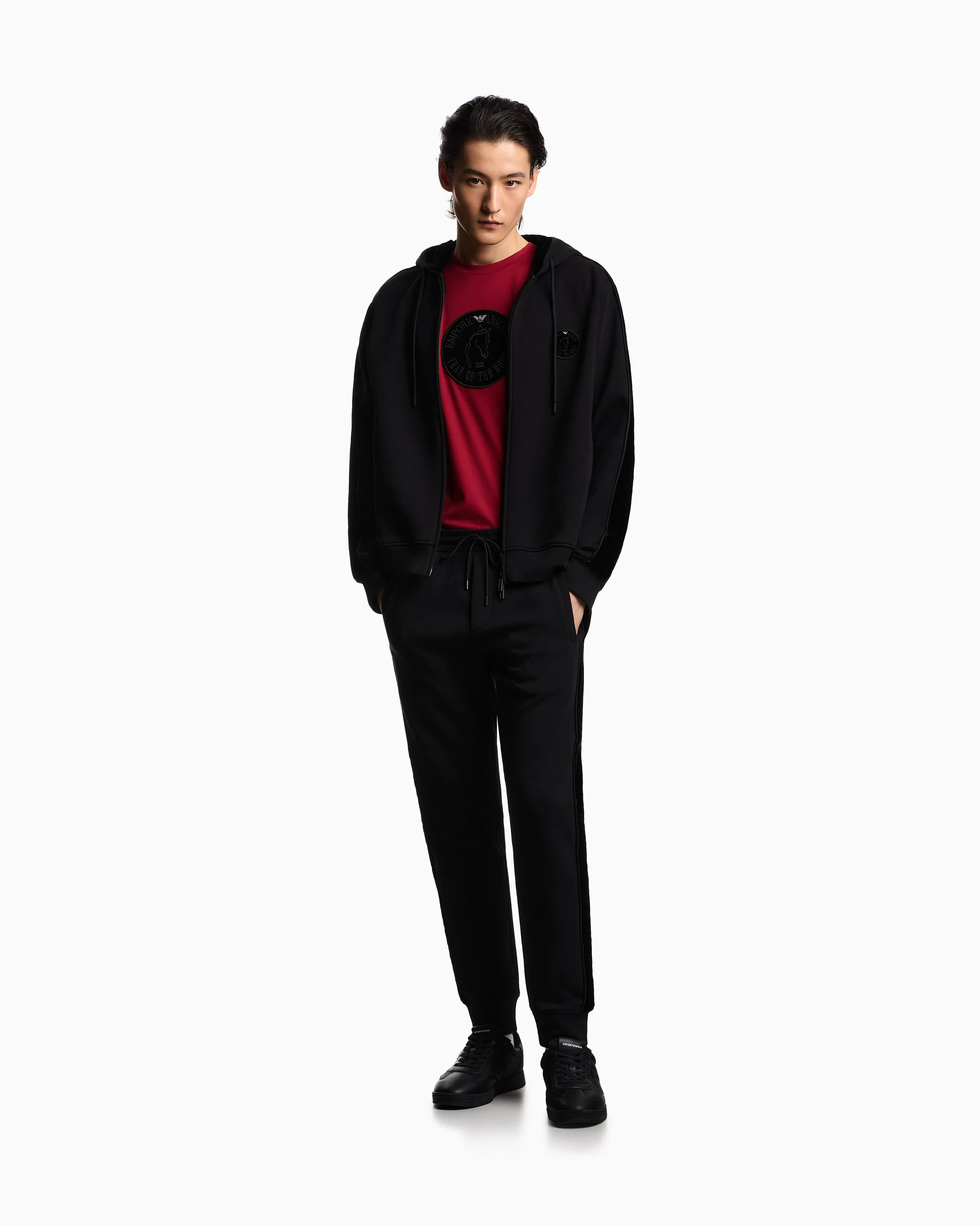 Emporio Armani Lunar New Year double-jersey slim-fit joggers