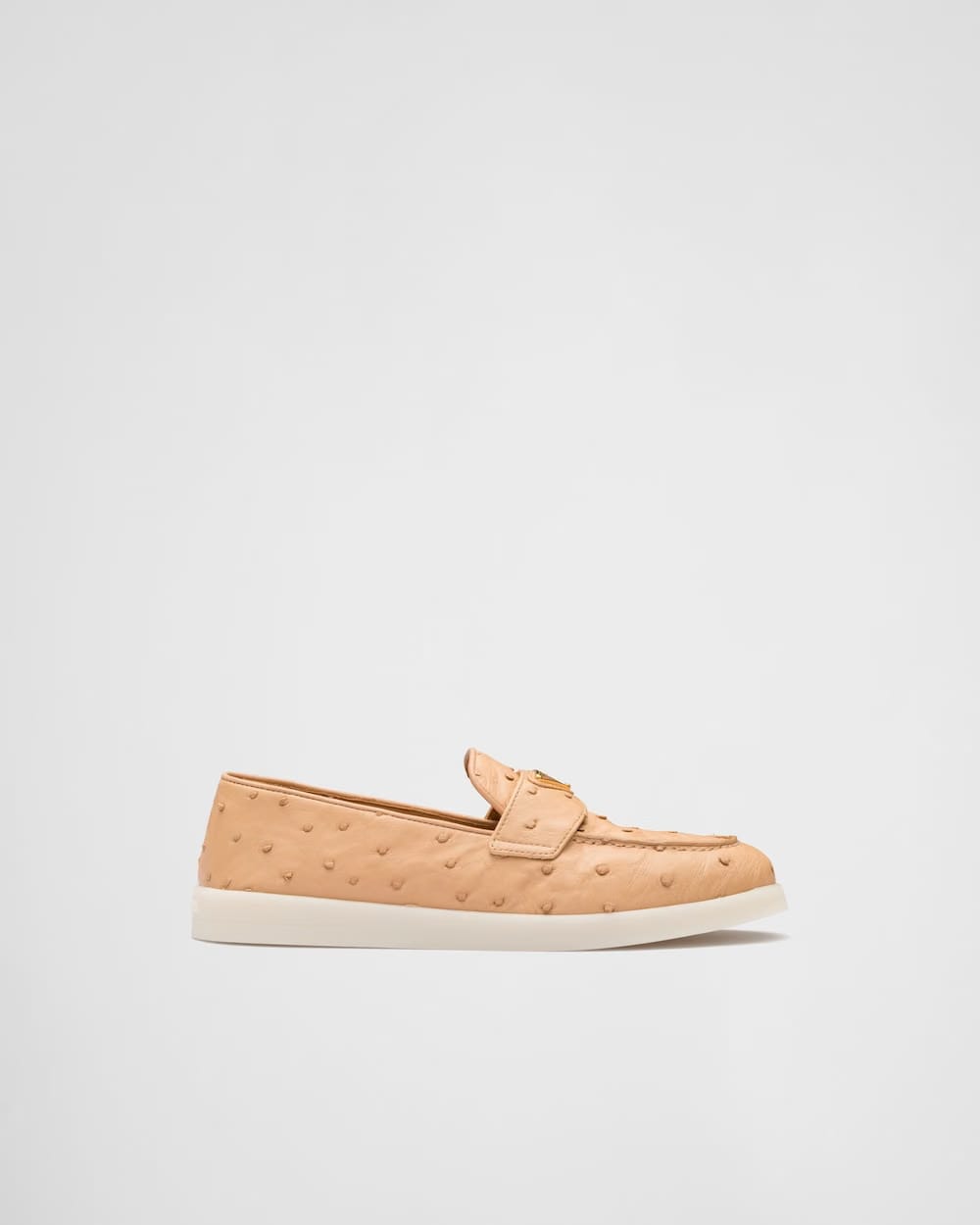 Natural Ostrich leather loafers