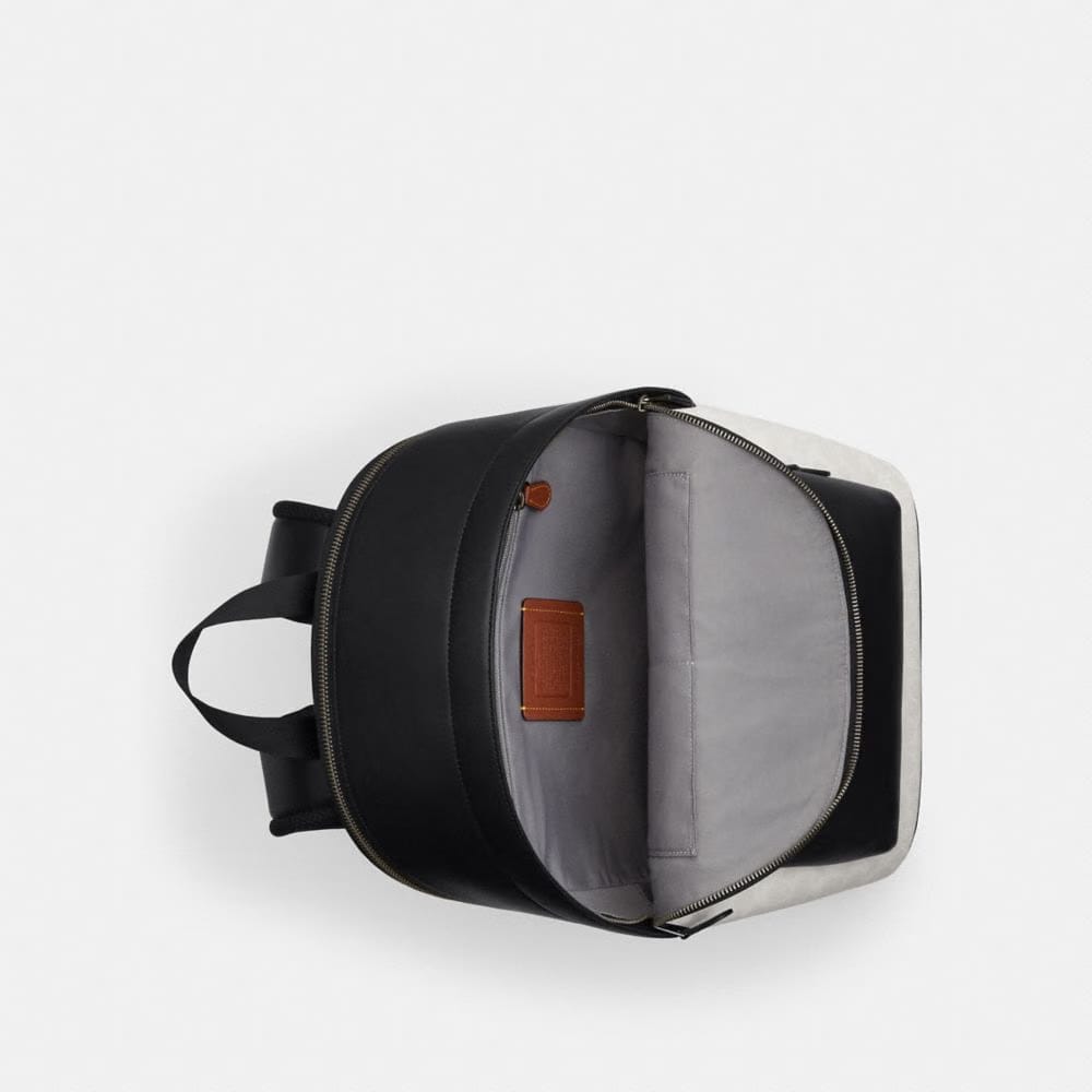 Coach West Backpack In Signature Canvas Gunmetal Chalk Black