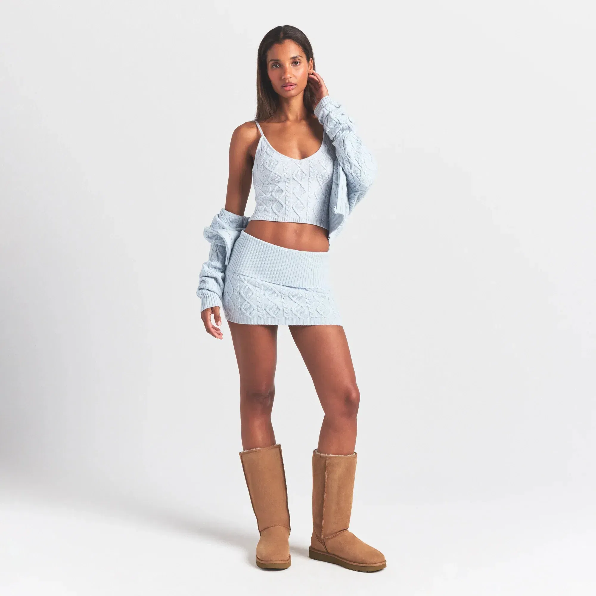 SWEATER KNITS CABLE KNIT CAMI | ZEN BLUE