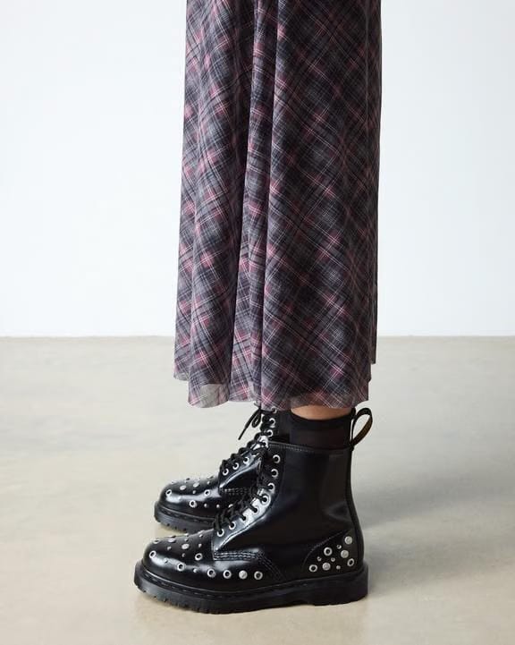 Dr Martens Studded Buttero Leather Boots - Black Buttero