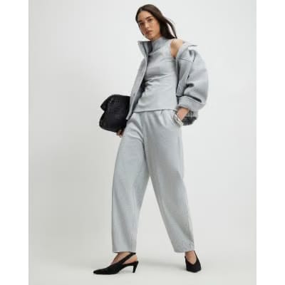 Grey Sleeveless Interlock High Neck Top