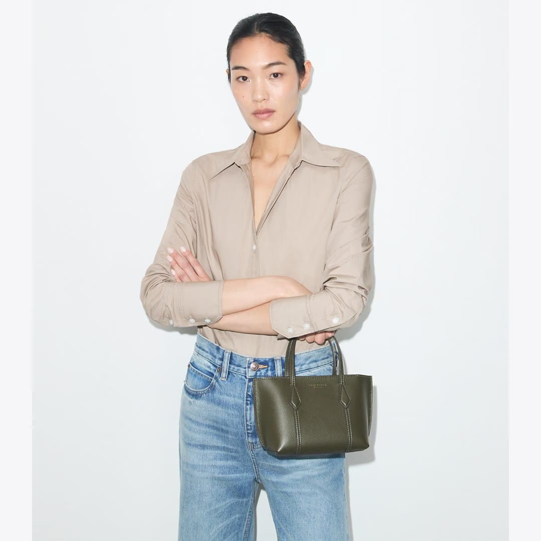 Tory Burch Mini Perry Tote Leccio