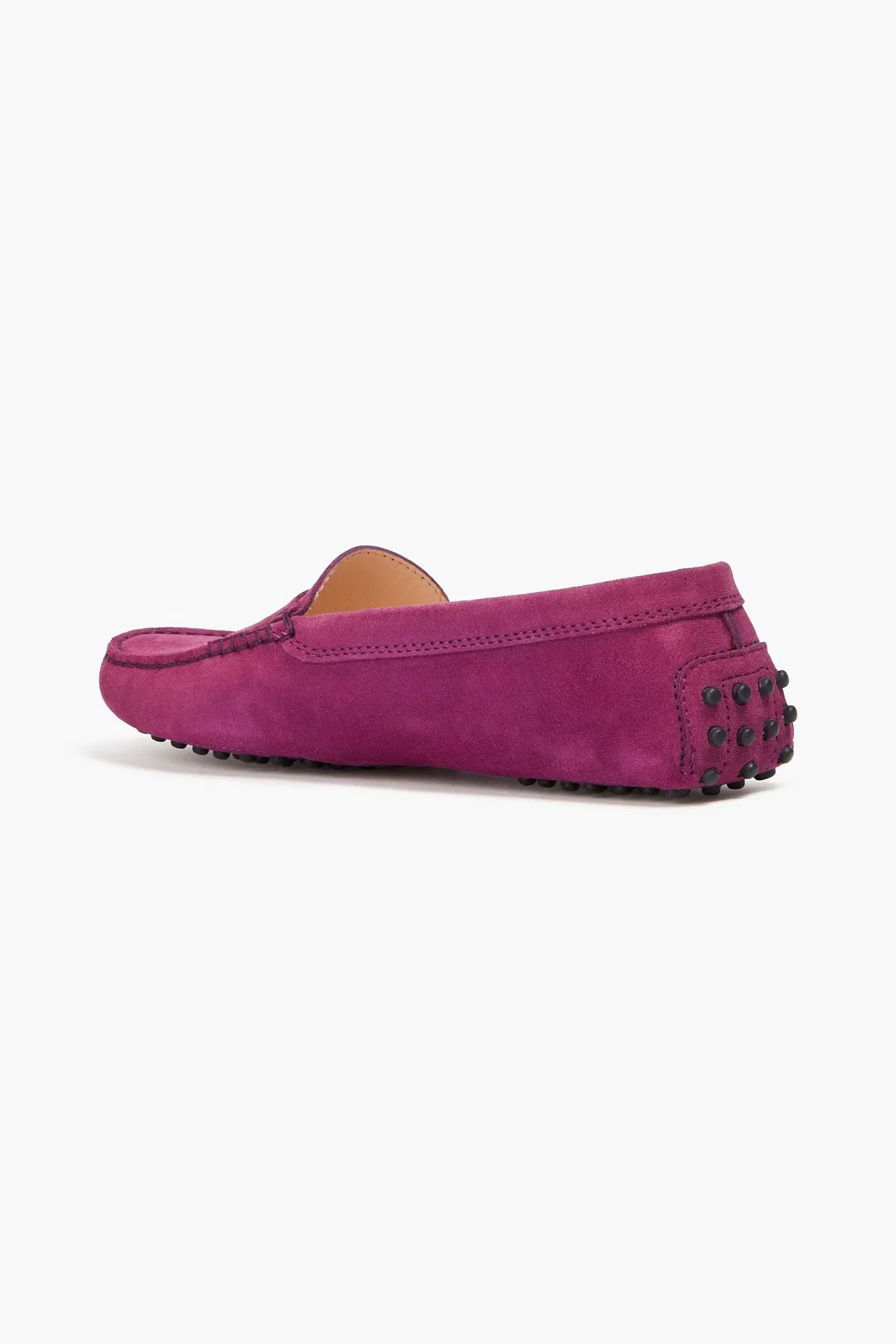 Tod's Heaven Lacetto Suede Loafers Magenta Women's