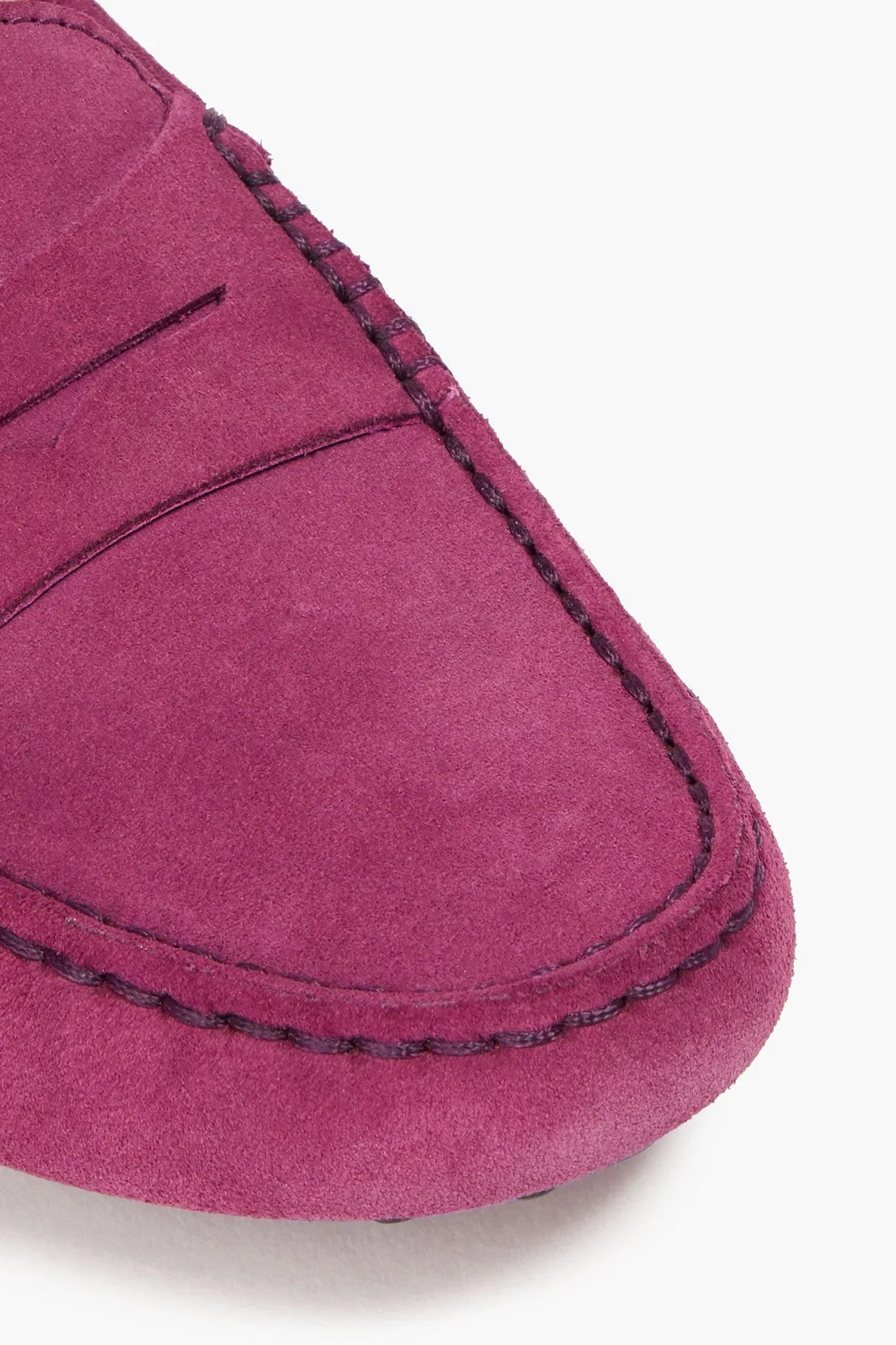 Tod's Heaven Lacetto Suede Loafers Magenta Women's