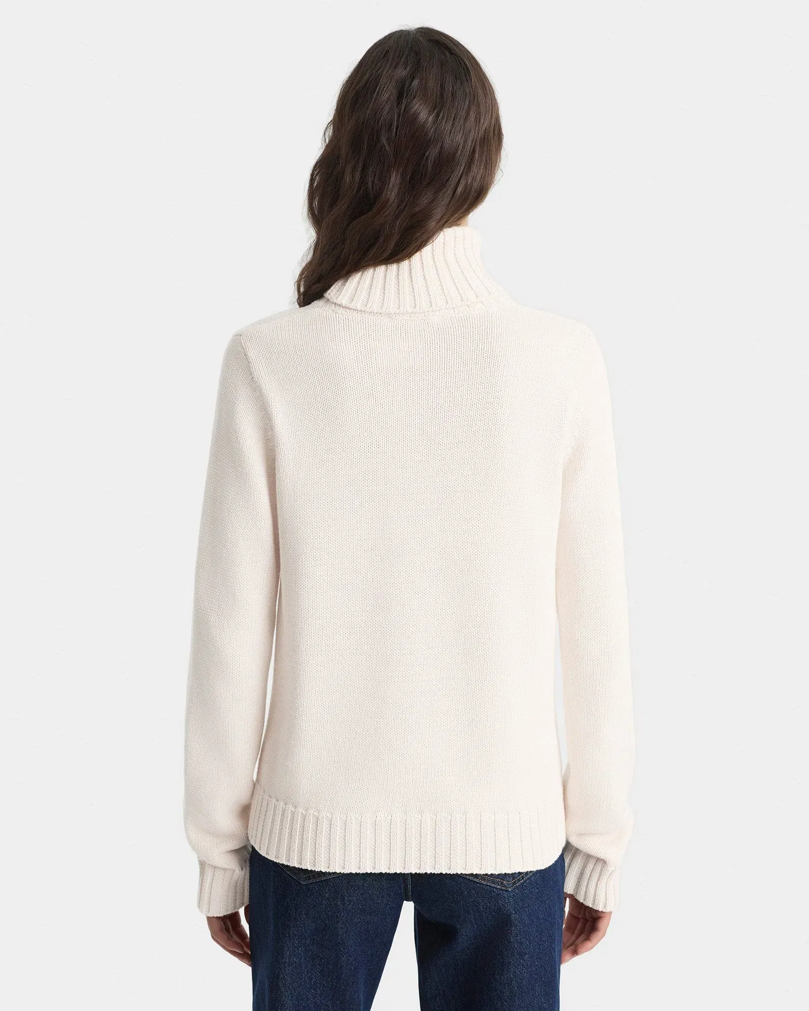 Horse Knitted Turtleneck - Ecru/Chocolate