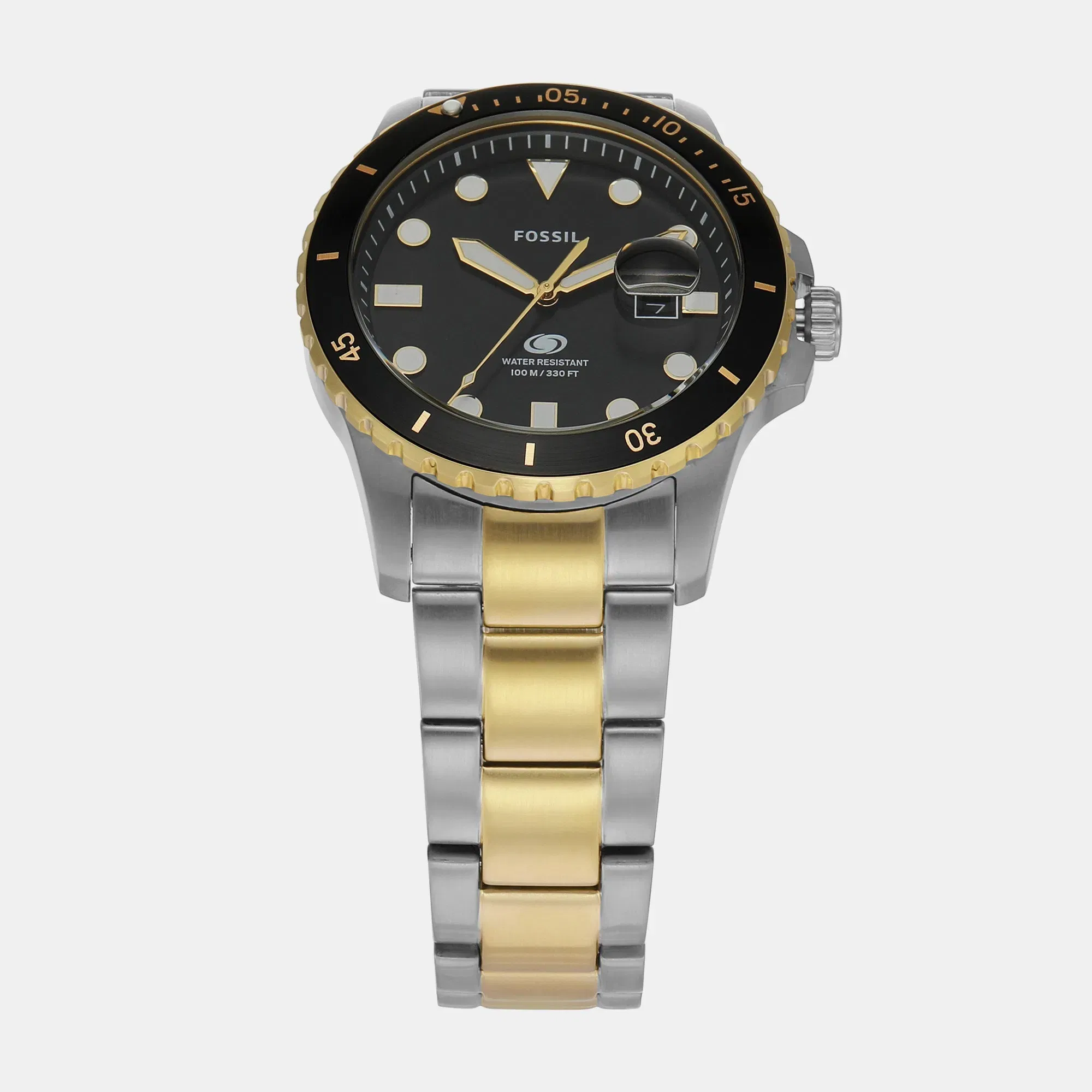 Fossil Fossil Blue Dive Men Quartz Black Dial Analog Stainless Steel Watch Fs6031