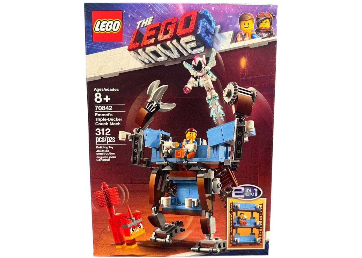 Lego The Lego Movie 2 Emmets Triple-Decker Couch Mech Set 70842