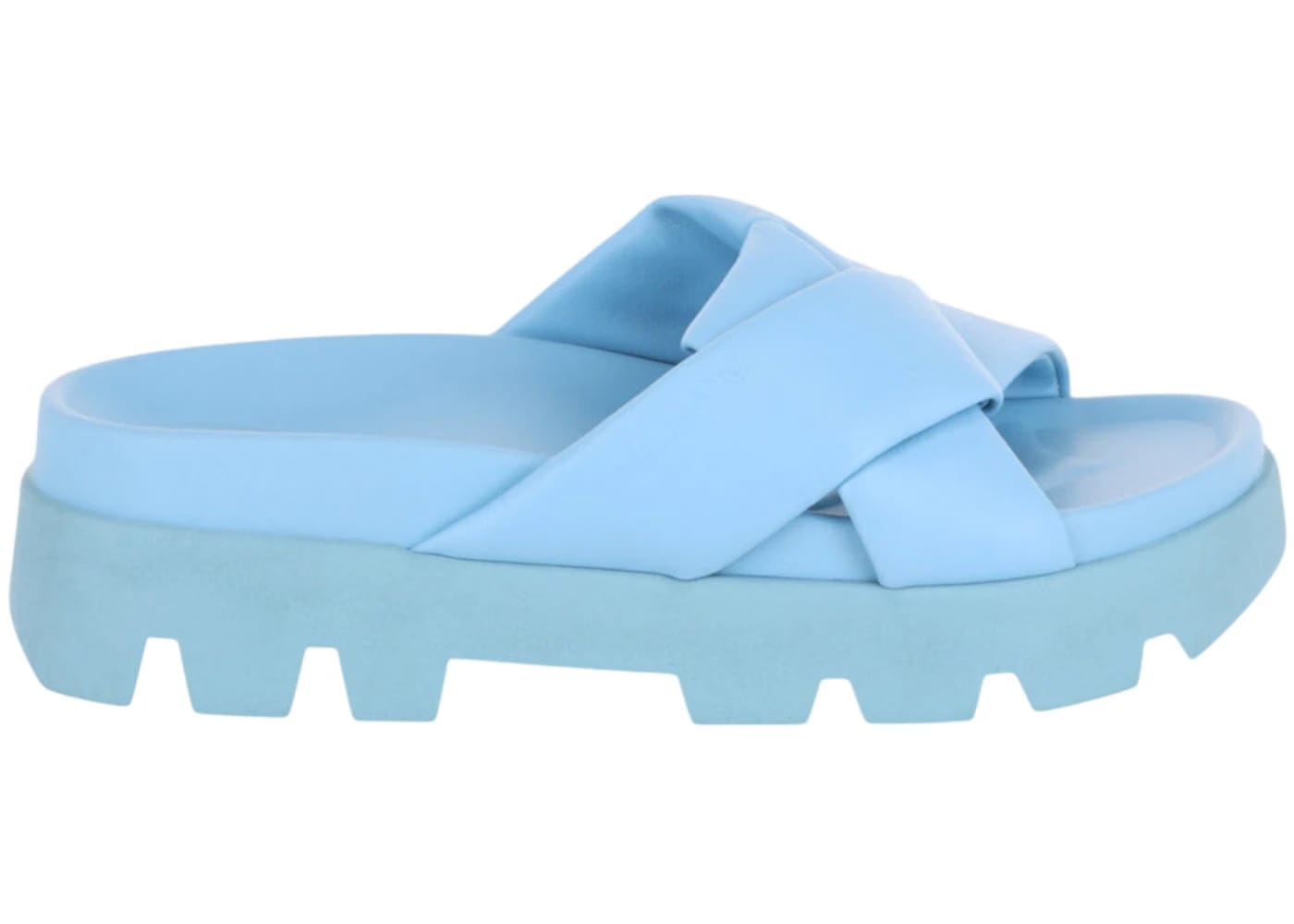 Ferragamo Air Lug Slides Blue Womens