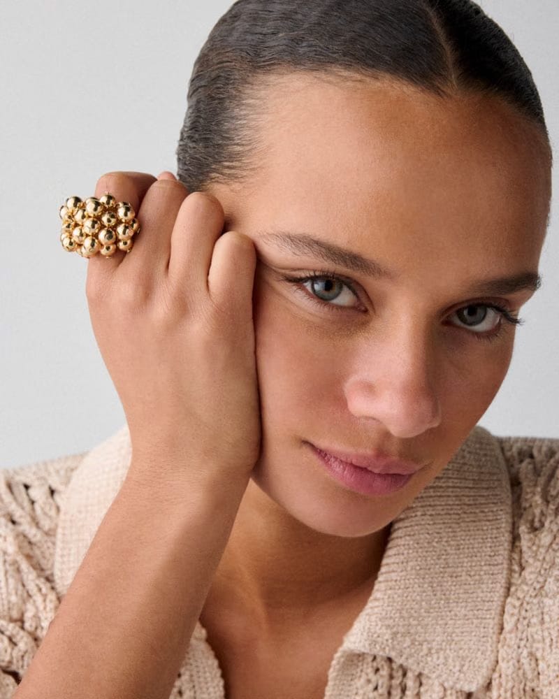 Golden Bloom Statement Ring