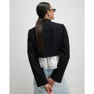 Black Frill Hem Trophy Jacket