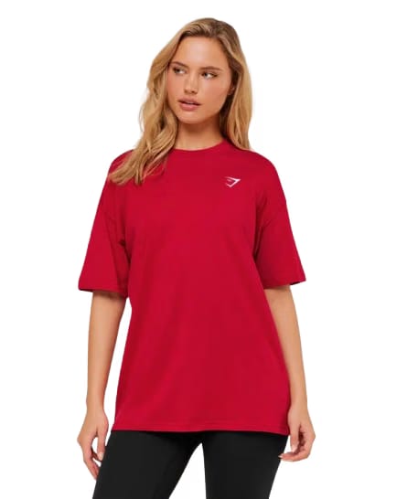 Women's Gymshark Training Oversized T-Shirt Carmine Red