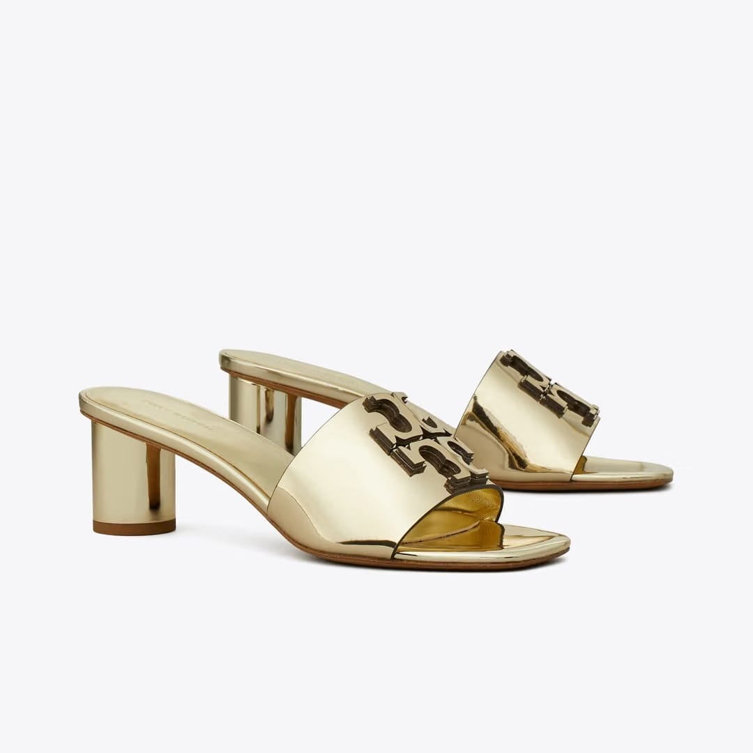Tory Burch Ines Heeled Mule CRASH GOLD / GOLD