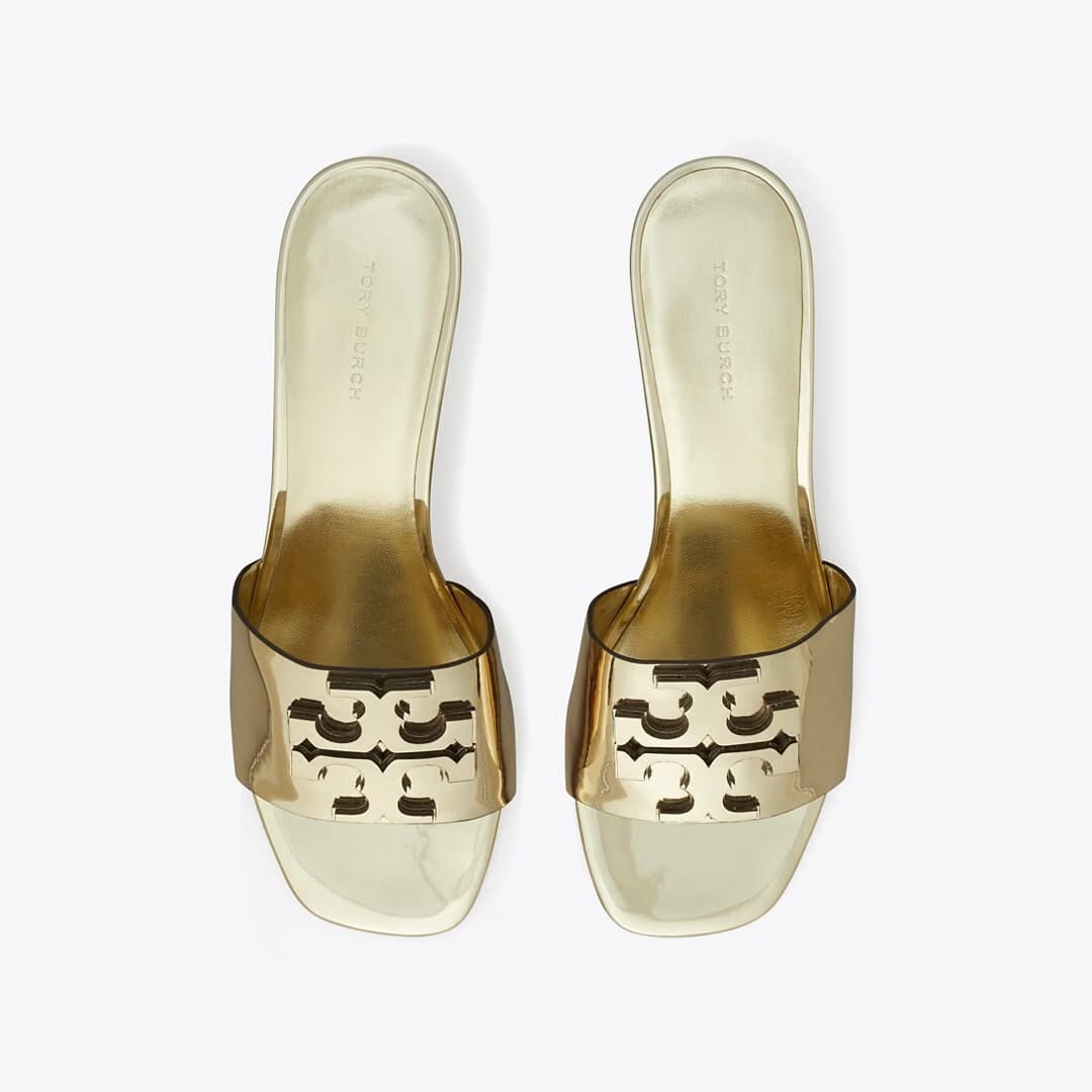 Tory Burch Ines Heeled Mule CRASH GOLD / GOLD