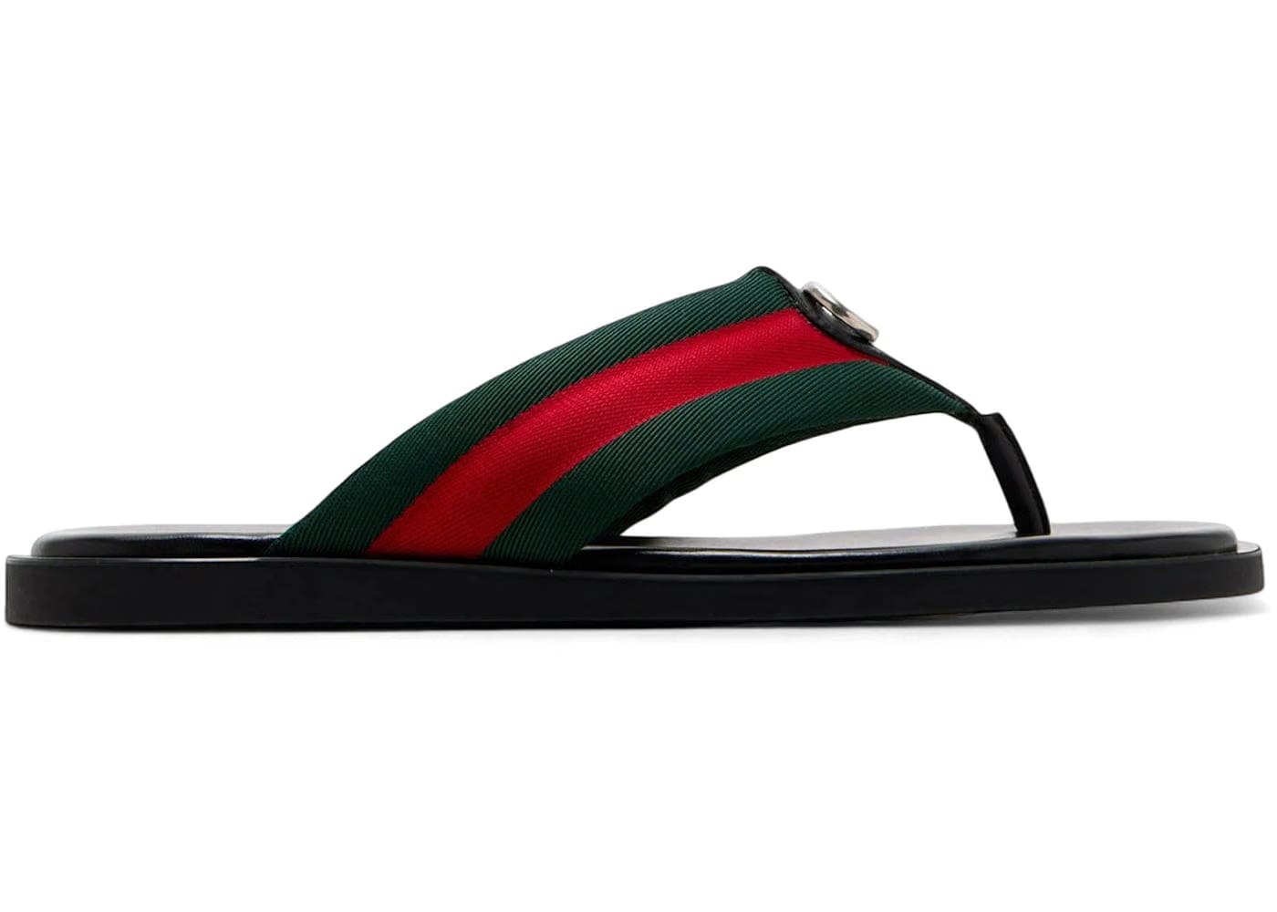 Gucci Thong Sandal Interlocking G Black Green Red