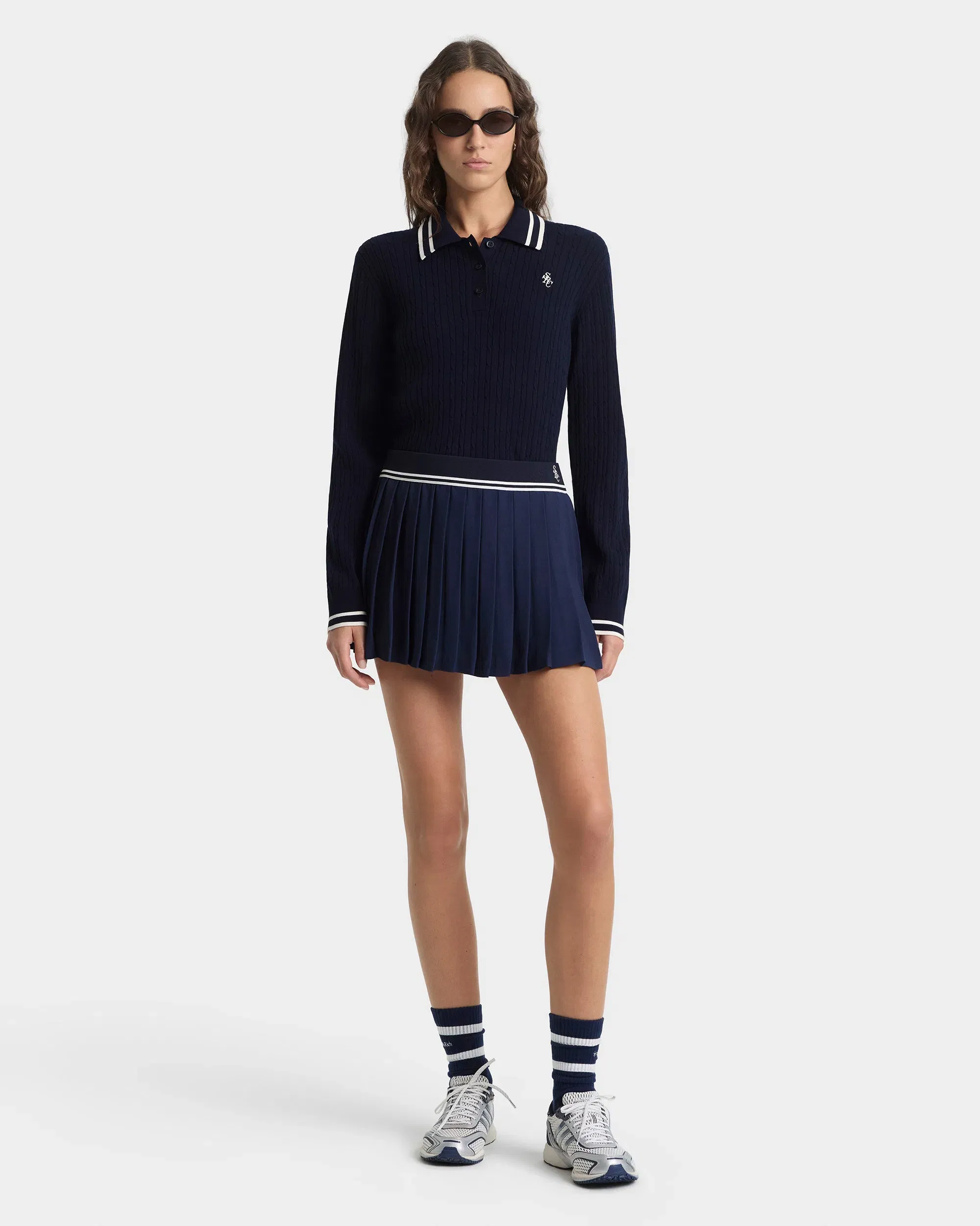 SRC Abigail Skirt - Navy/Ecru
