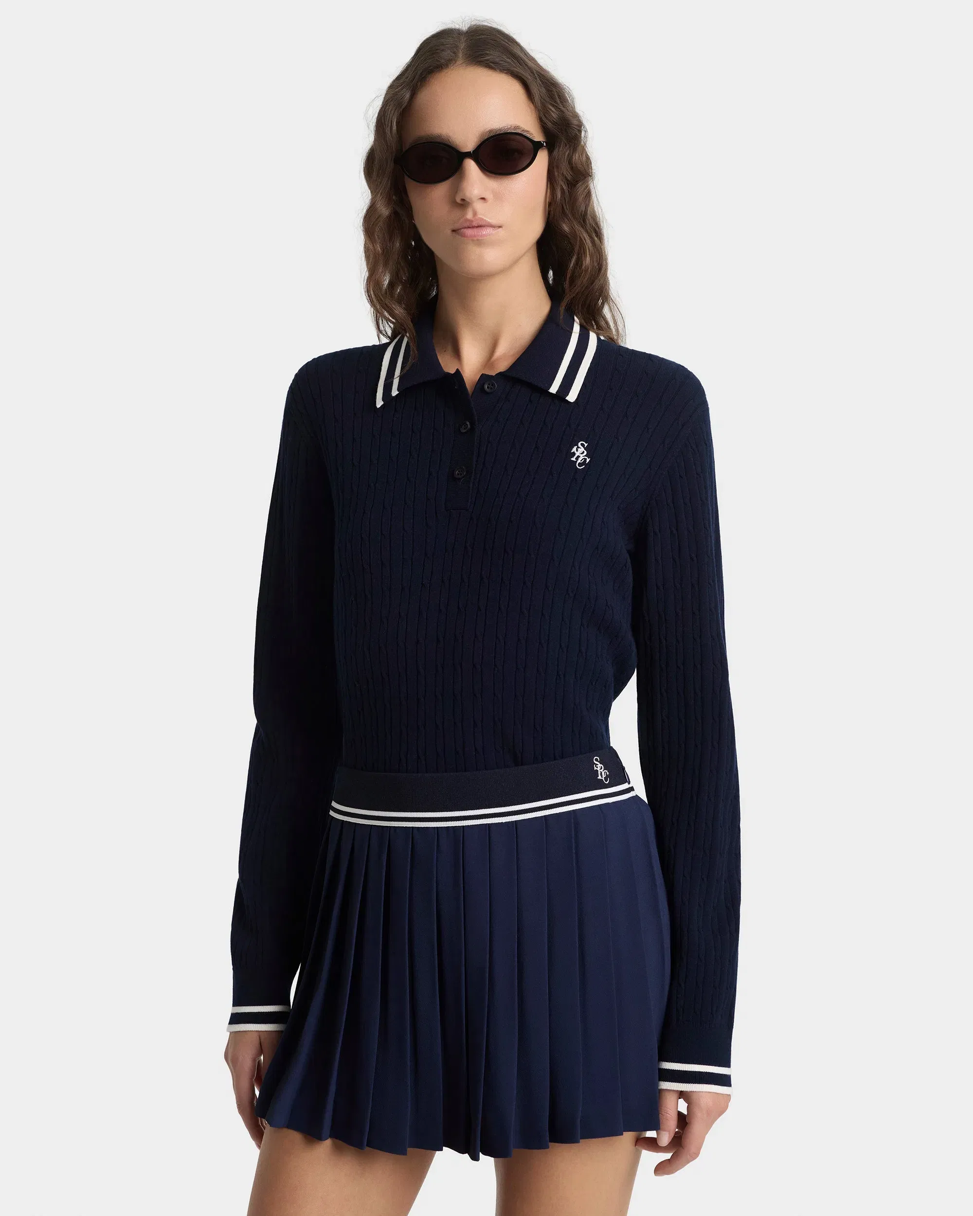 SRC Abigail Skirt - Navy/Ecru