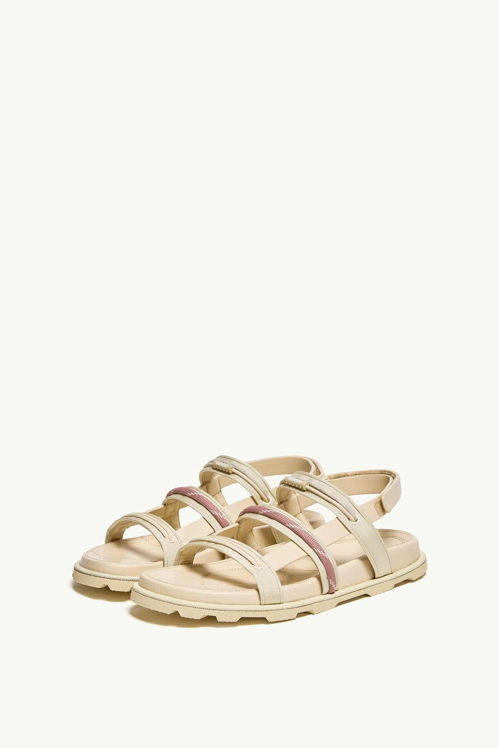 Moncler Vera Isla Leather Sandals White Ivory