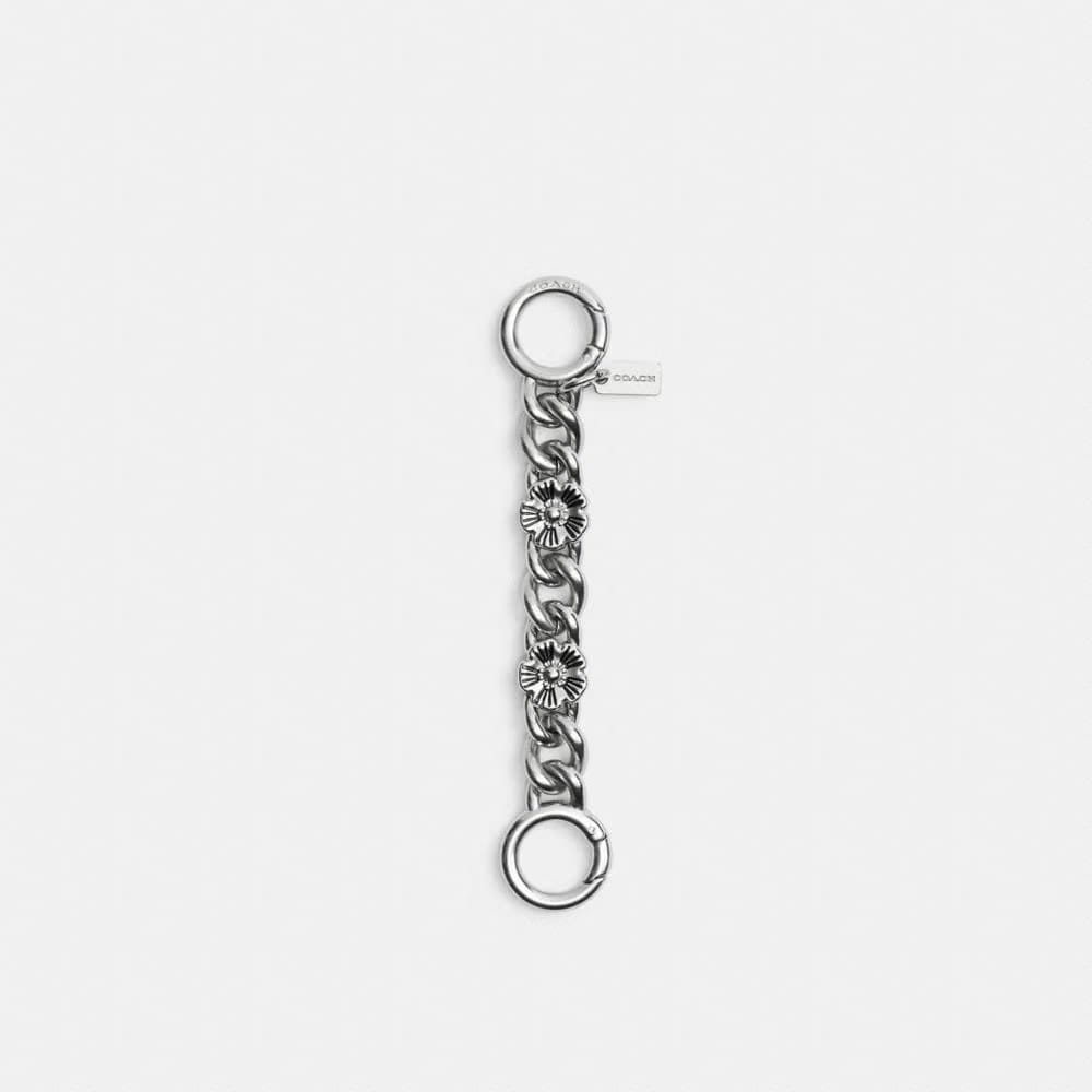 Coach Tea Rose Strap Extender Silver Silver