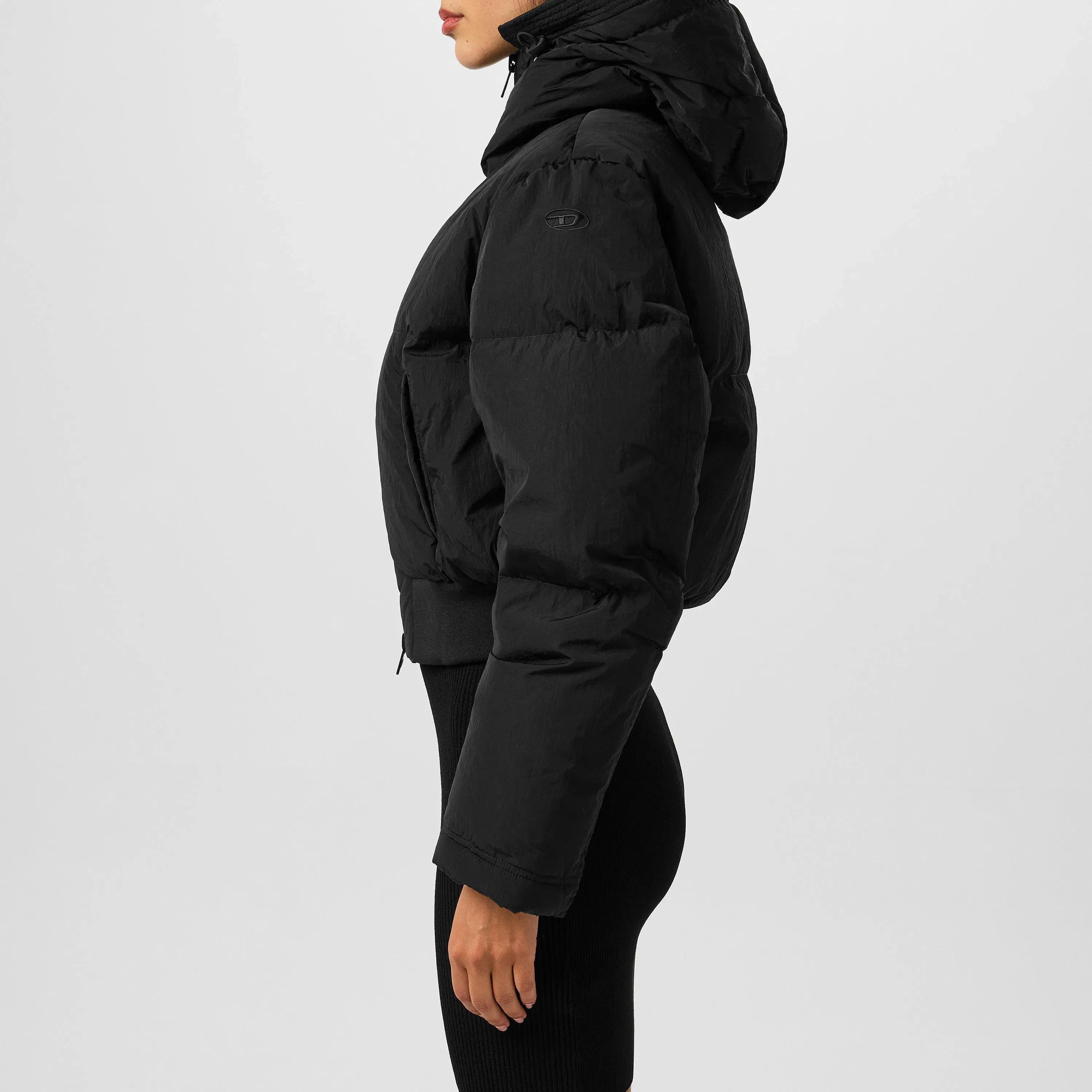 Hooded Cropped Long Sleeve Short Puffer Jacket
