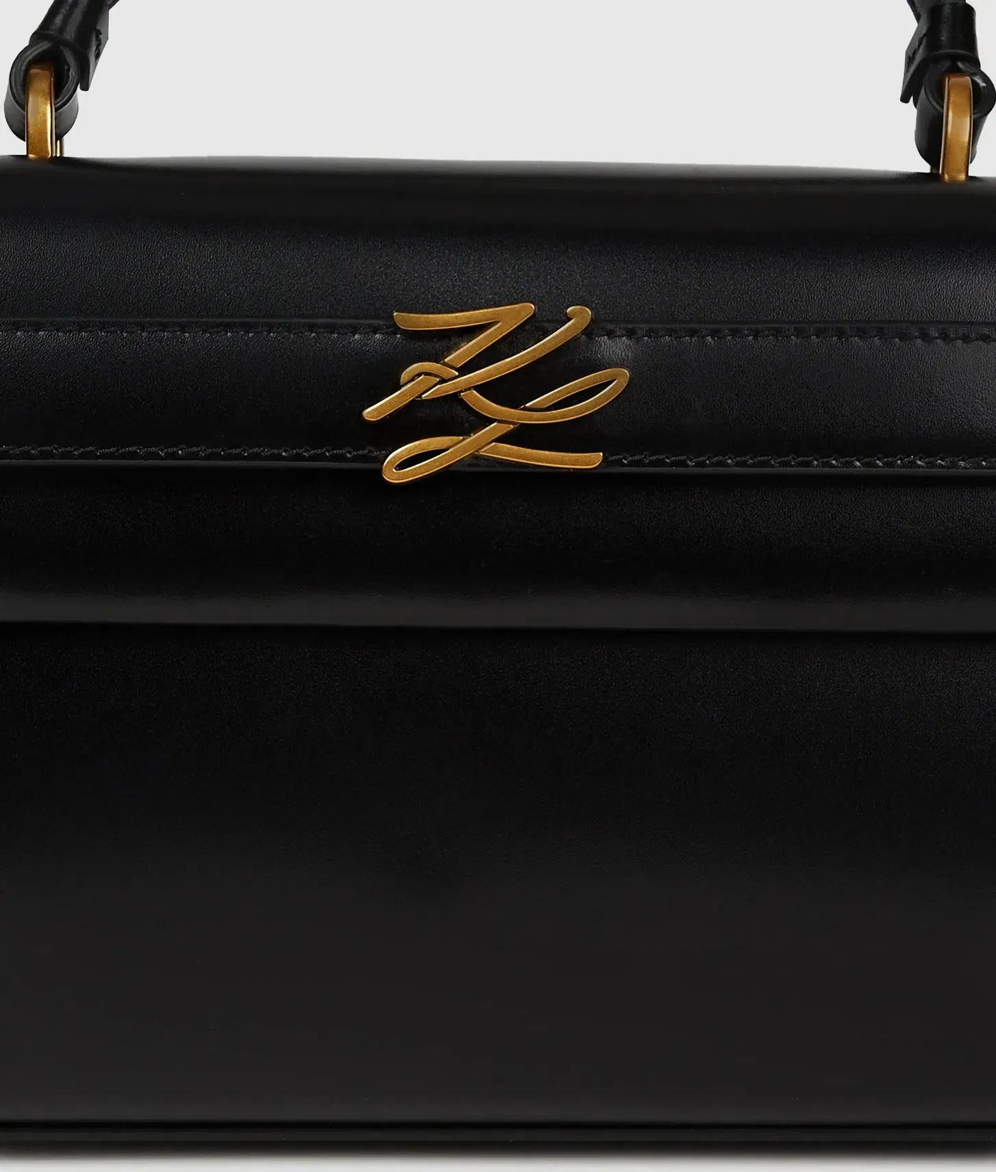 KarlLagerfeld Kautograph Elongated Top Handle Bag Black/Gold