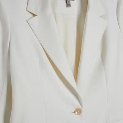 White Linen Look Blazer