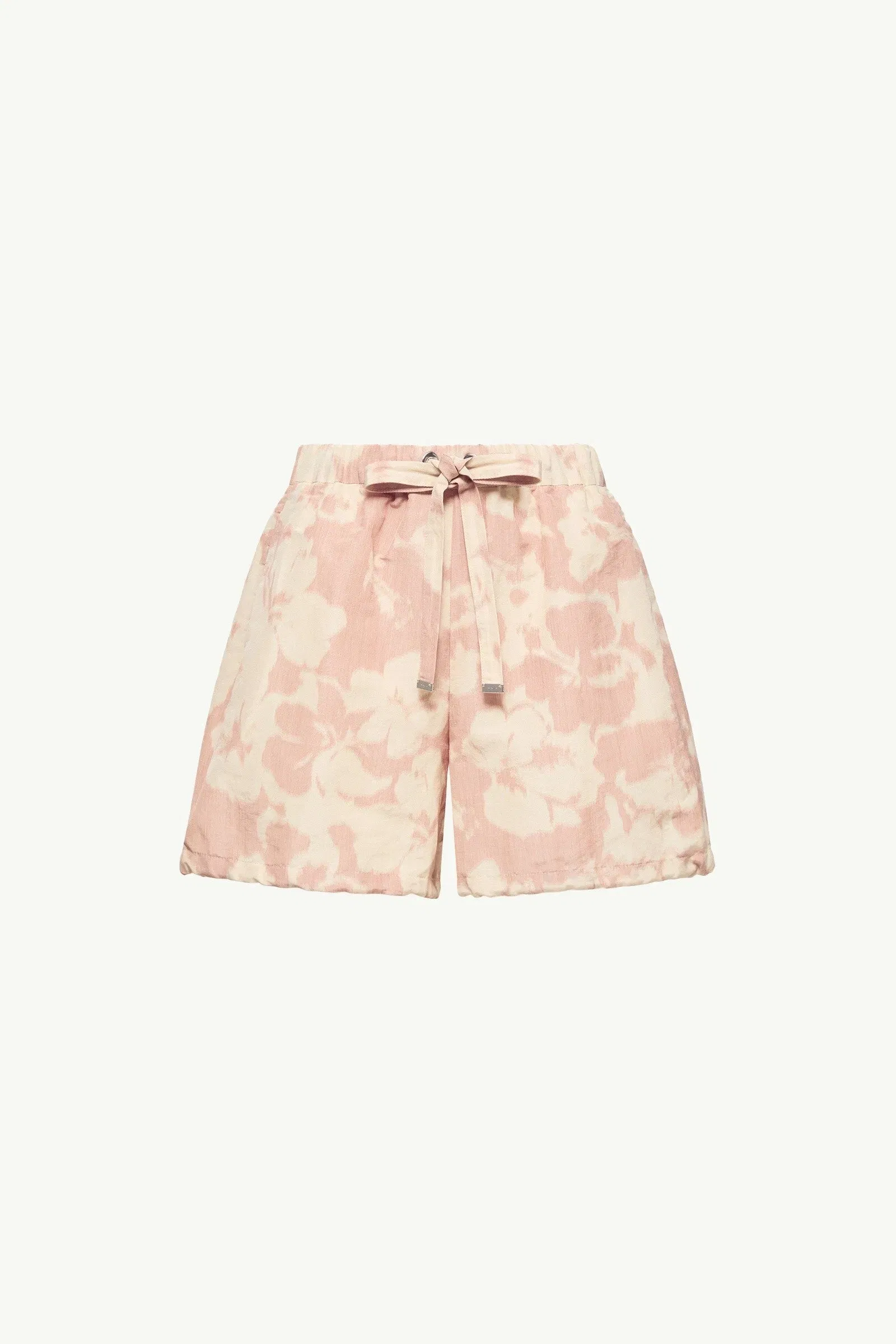 Moncler Floral Print Chiné Shorts White & Pink White & Pink