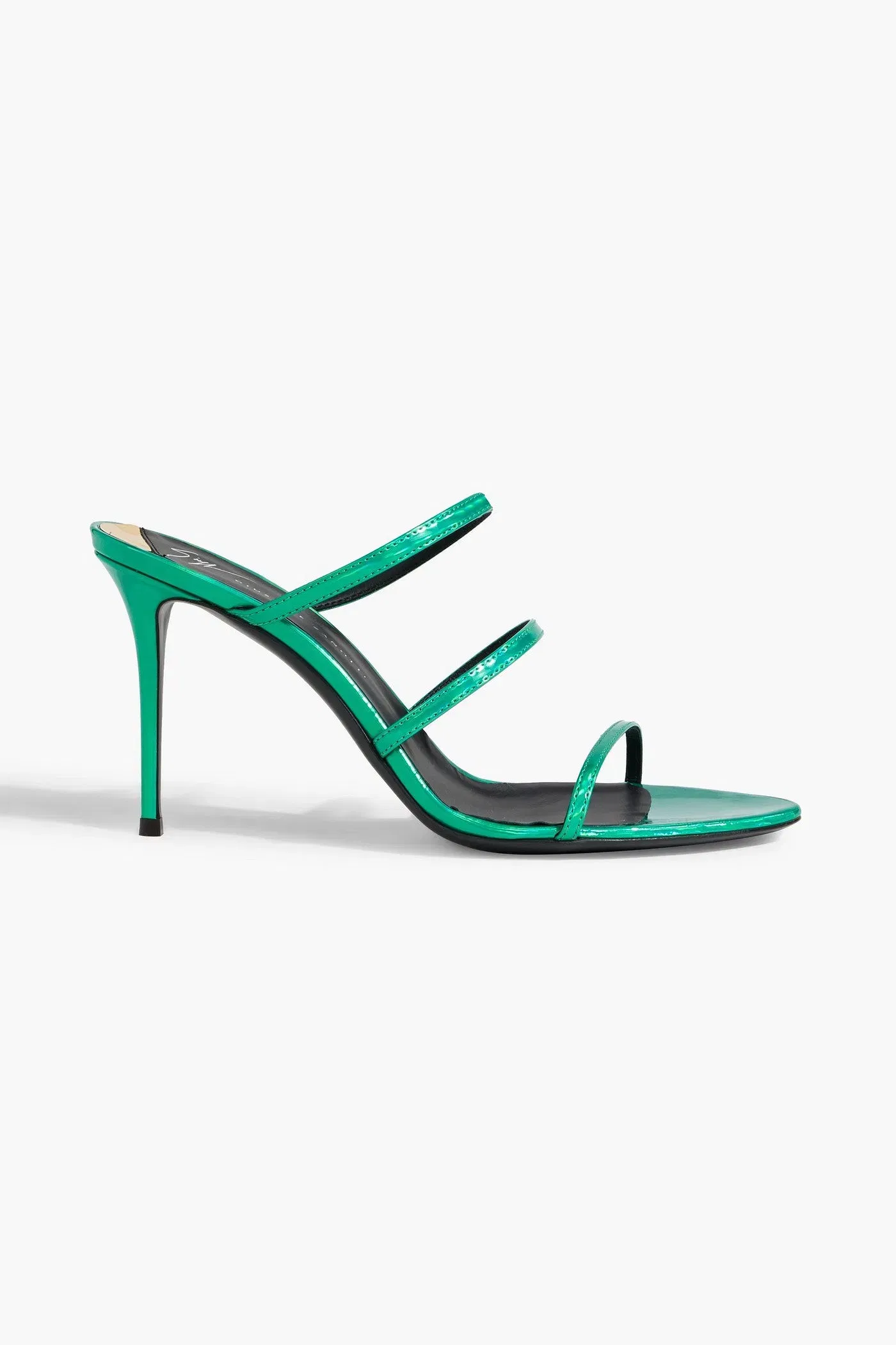 Giuseppe Zanotti Clandestino Patent-Leather Sandals Jade Women's