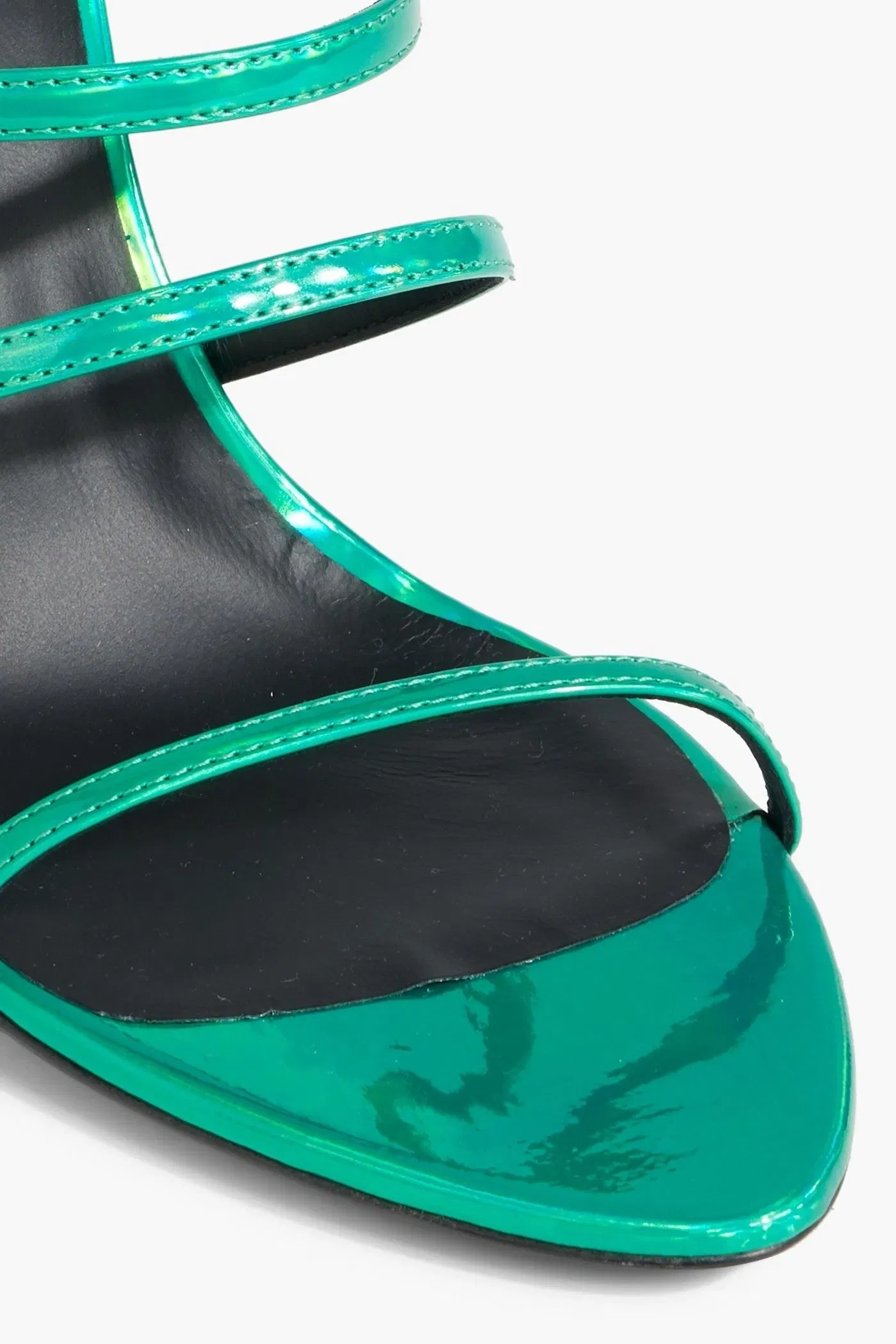 Giuseppe Zanotti Clandestino Patent-Leather Sandals Jade Women's