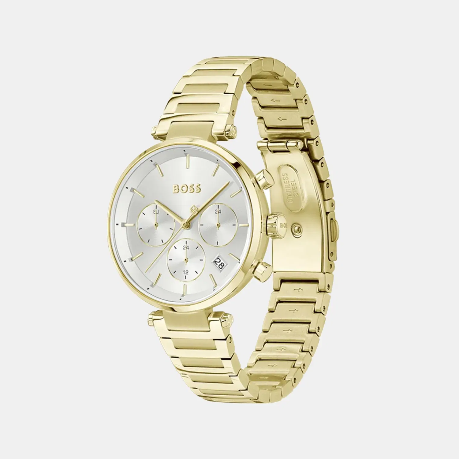 Boss Majesty Sport Women Quartz Silver Dial Multi-Function Stainless Steel Watch 1502775