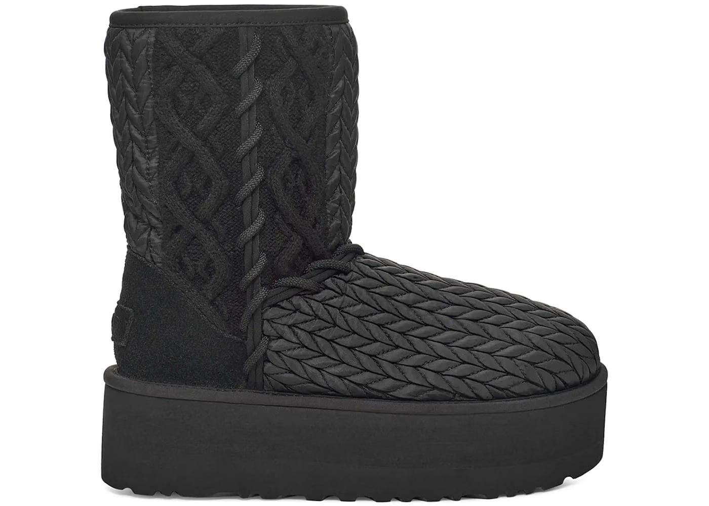 Ugg Classic Short Villa Knit Boot Black Womens