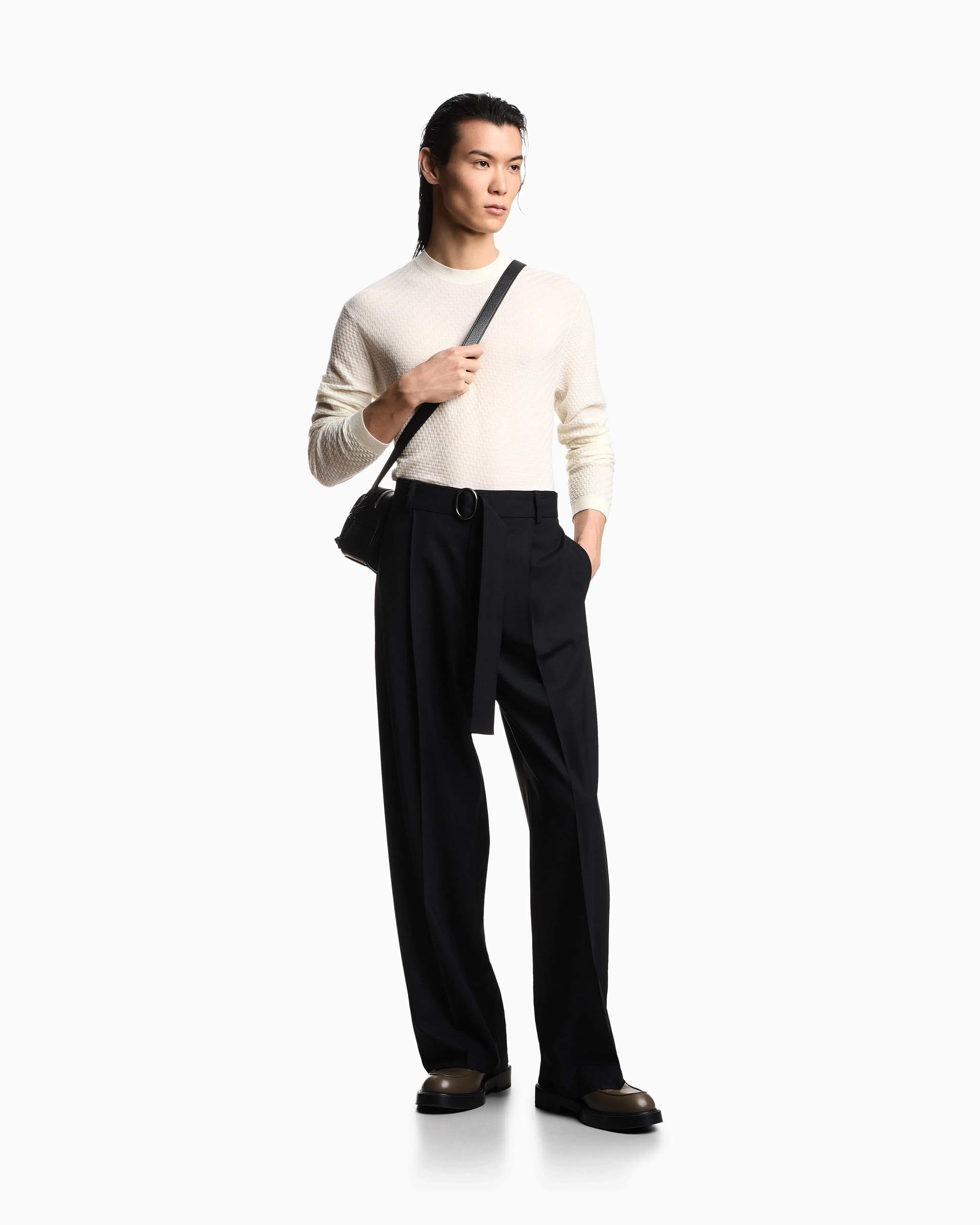 Emporio Armani Virgin-wool jumper with a check motif