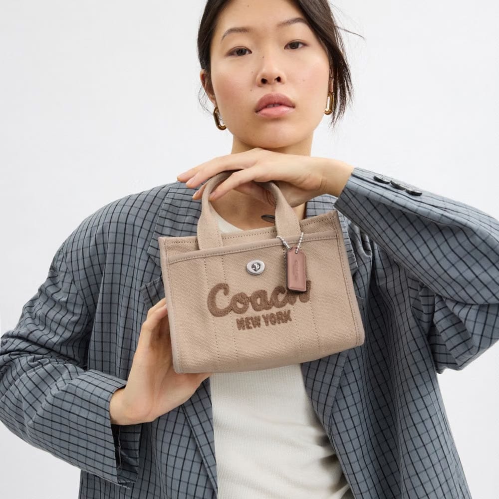 Coach Cargo Tote Bag 20 in Silver Dark Natural