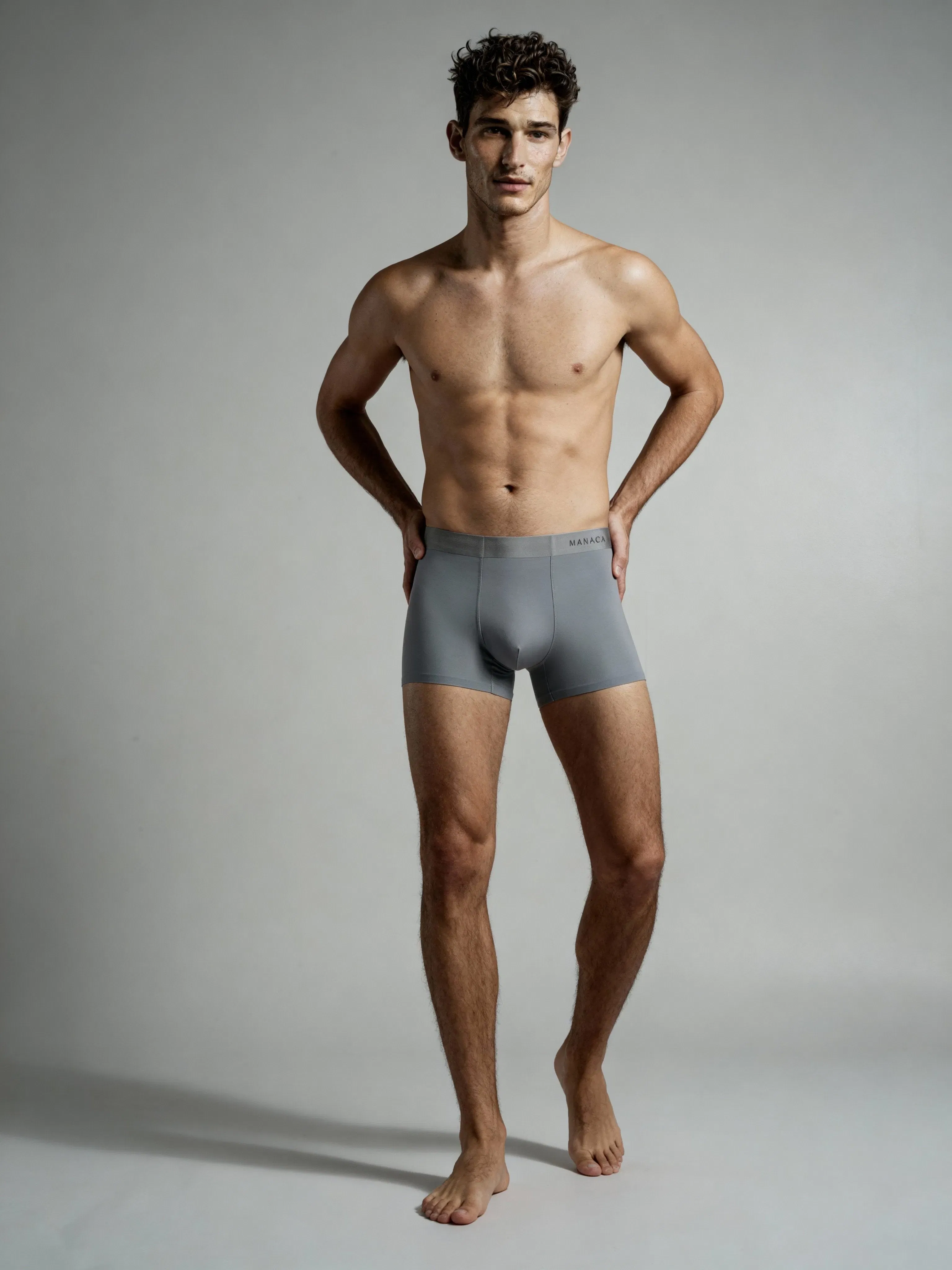 Men V Walks Grey Solid Luxury Elastic Trunk by Manaca