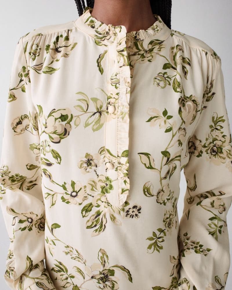 Gathered Flounce Shirtdress